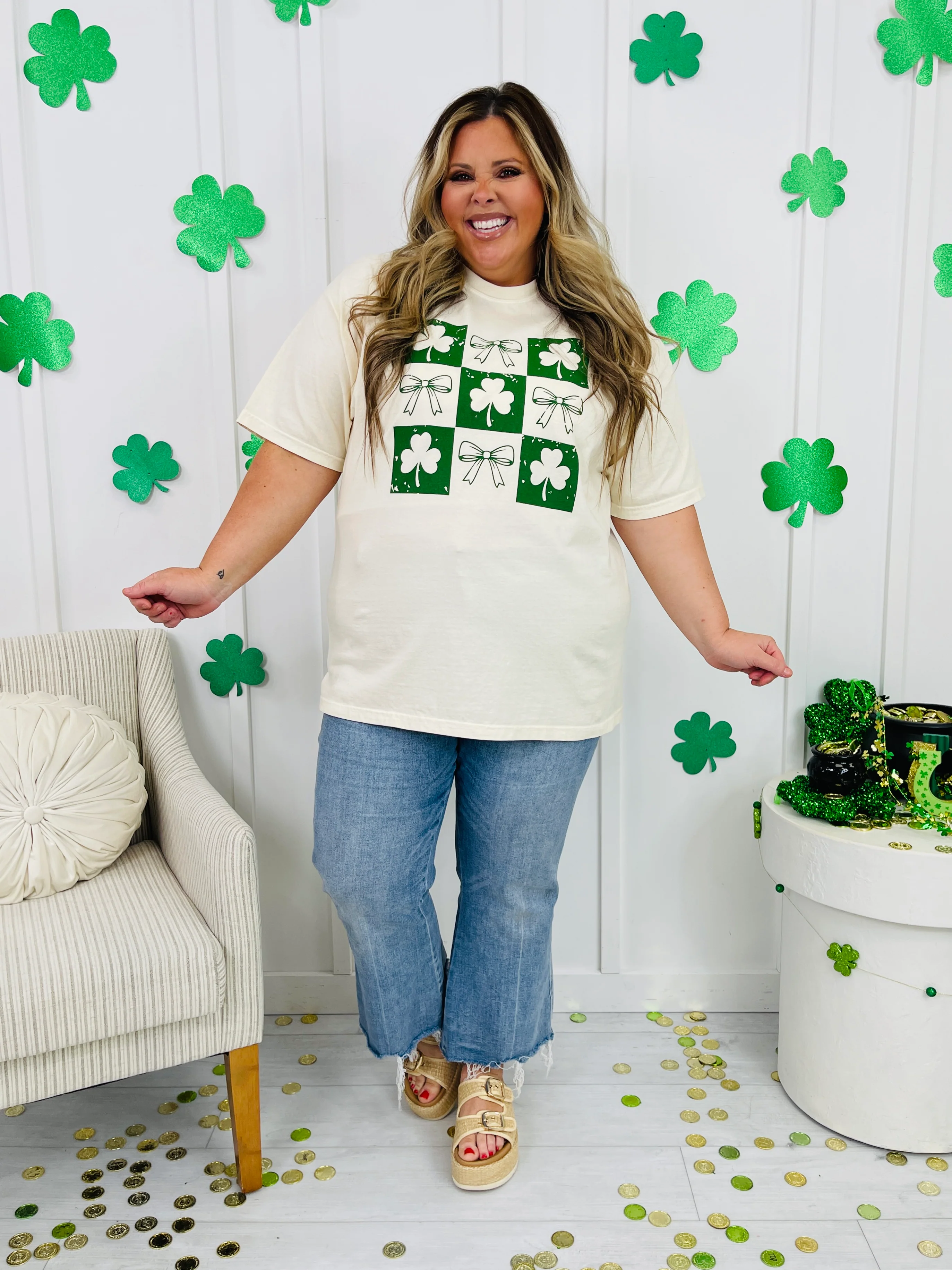 Bows and Clovers Graphic Tee - Image 5
