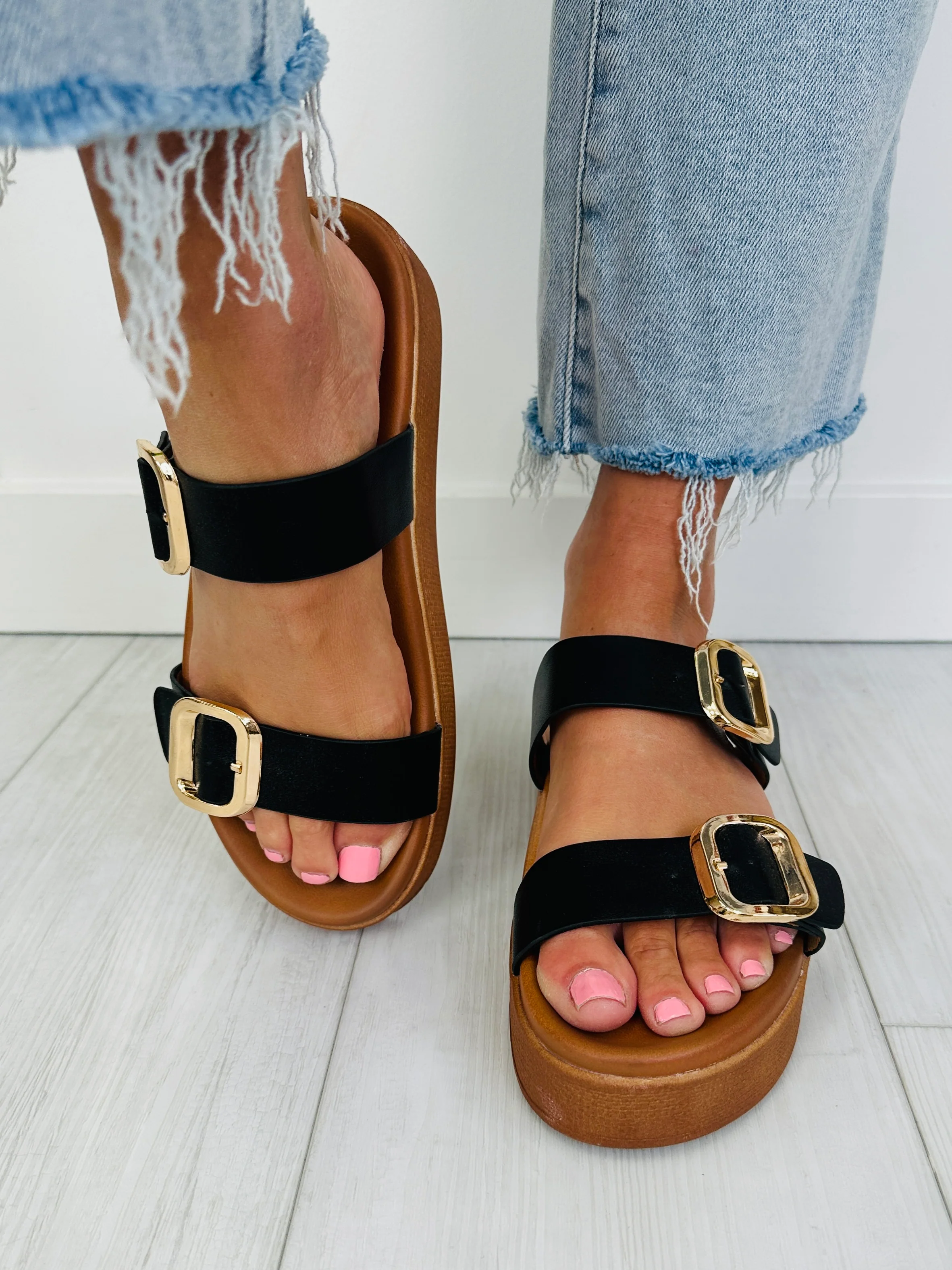 Buckled Babe Sandals In Black - Image 2