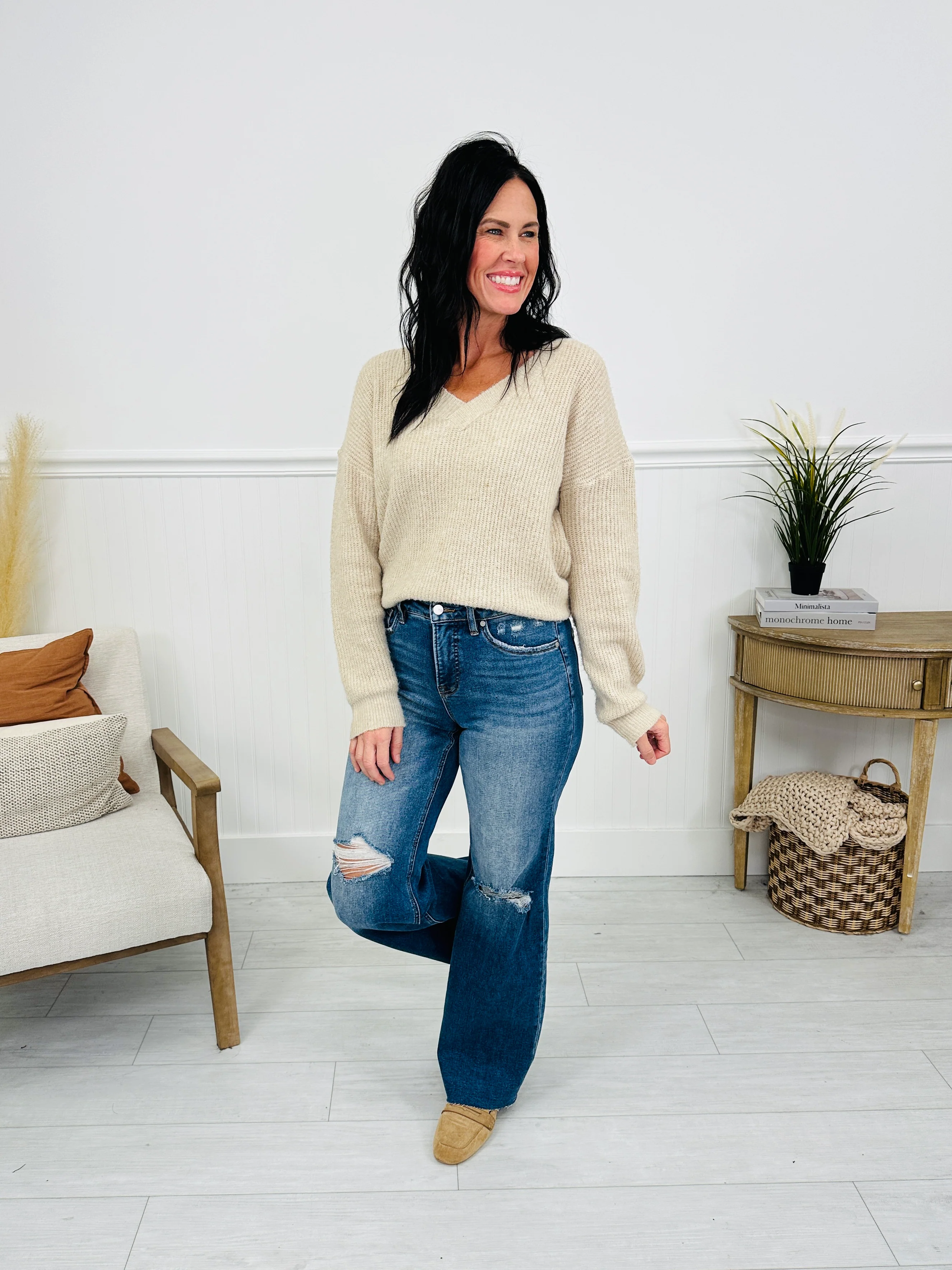 By Your Side Wide Leg Tummy Control Jeans - Image 15