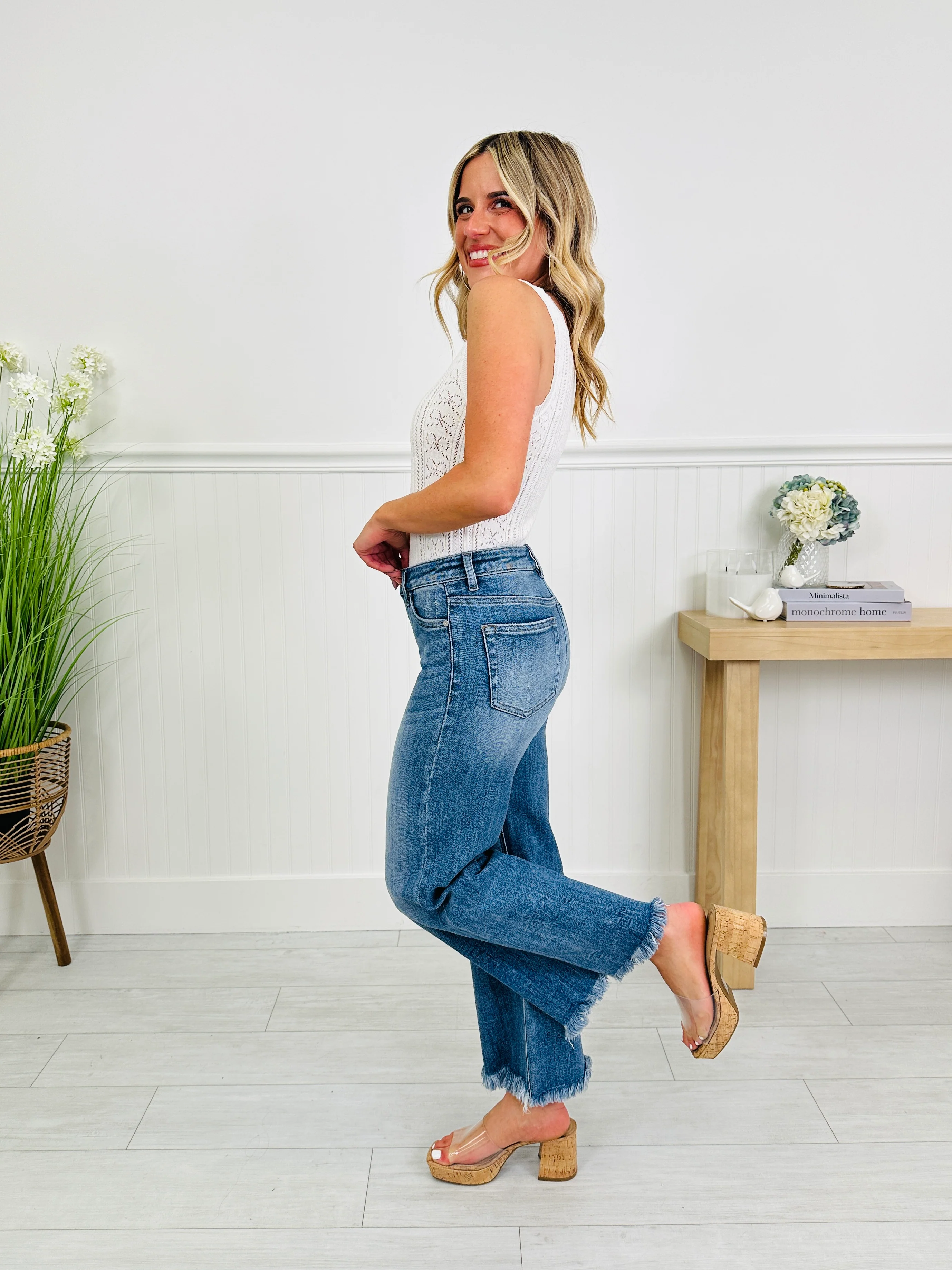Can't Get Enough Cropped Wide Leg Tummy Control Jeans - Image 10
