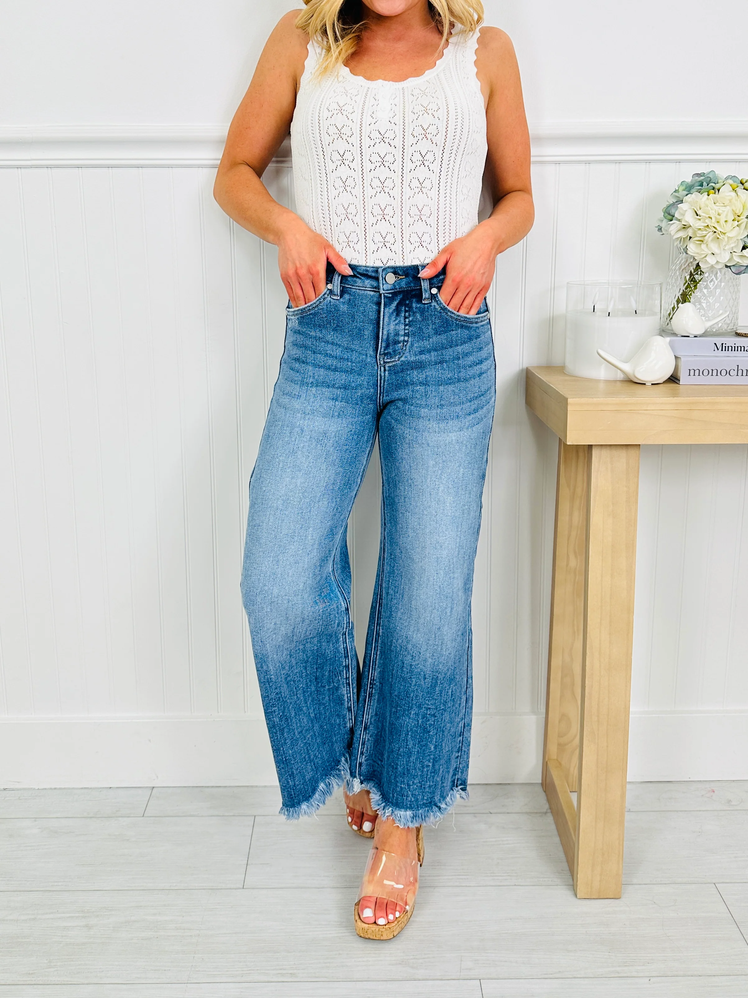 Can't Get Enough Cropped Wide Leg Tummy Control Jeans - Image 4