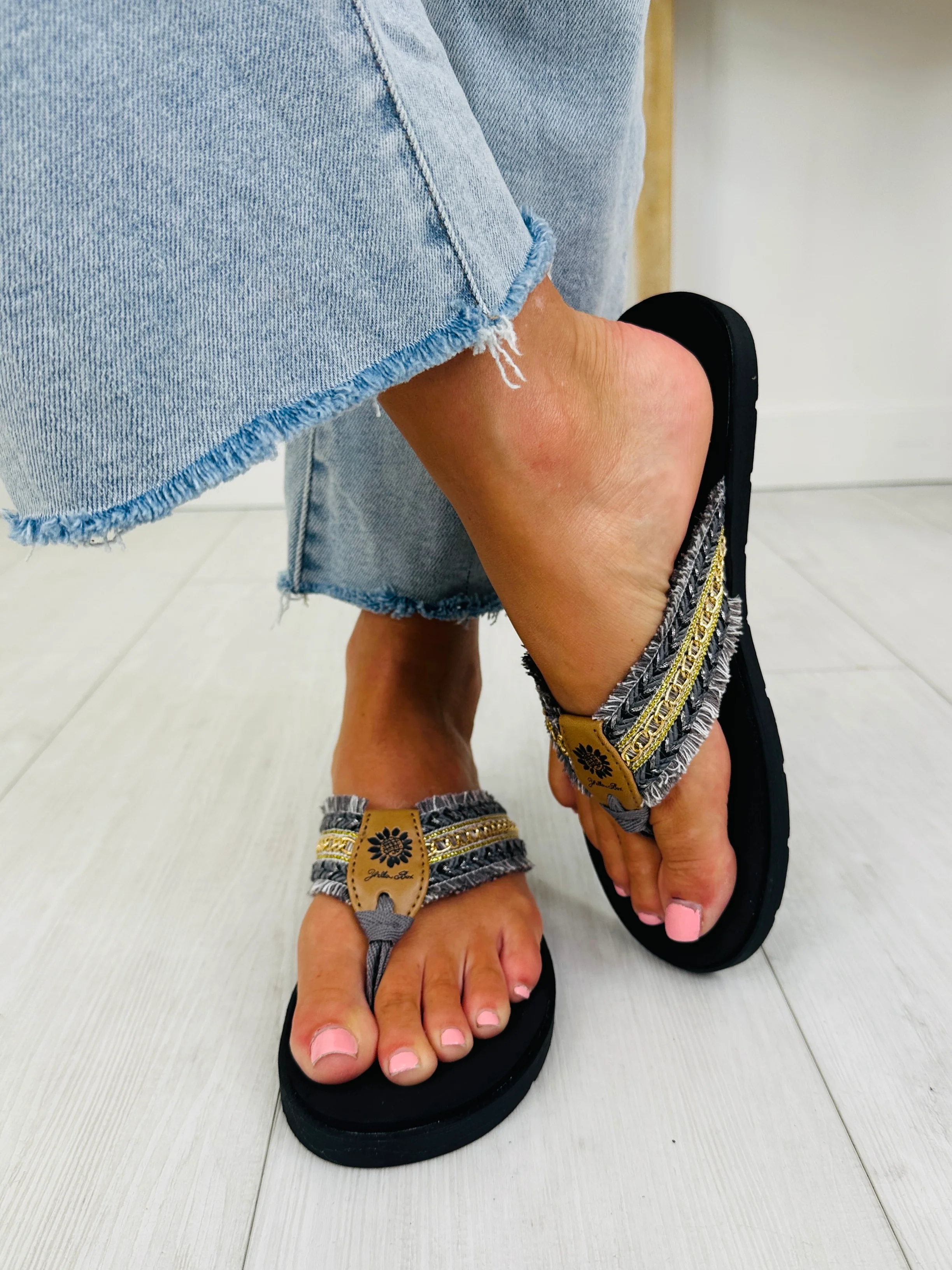 Coastline Couture Flip Flops In Black - Image 3