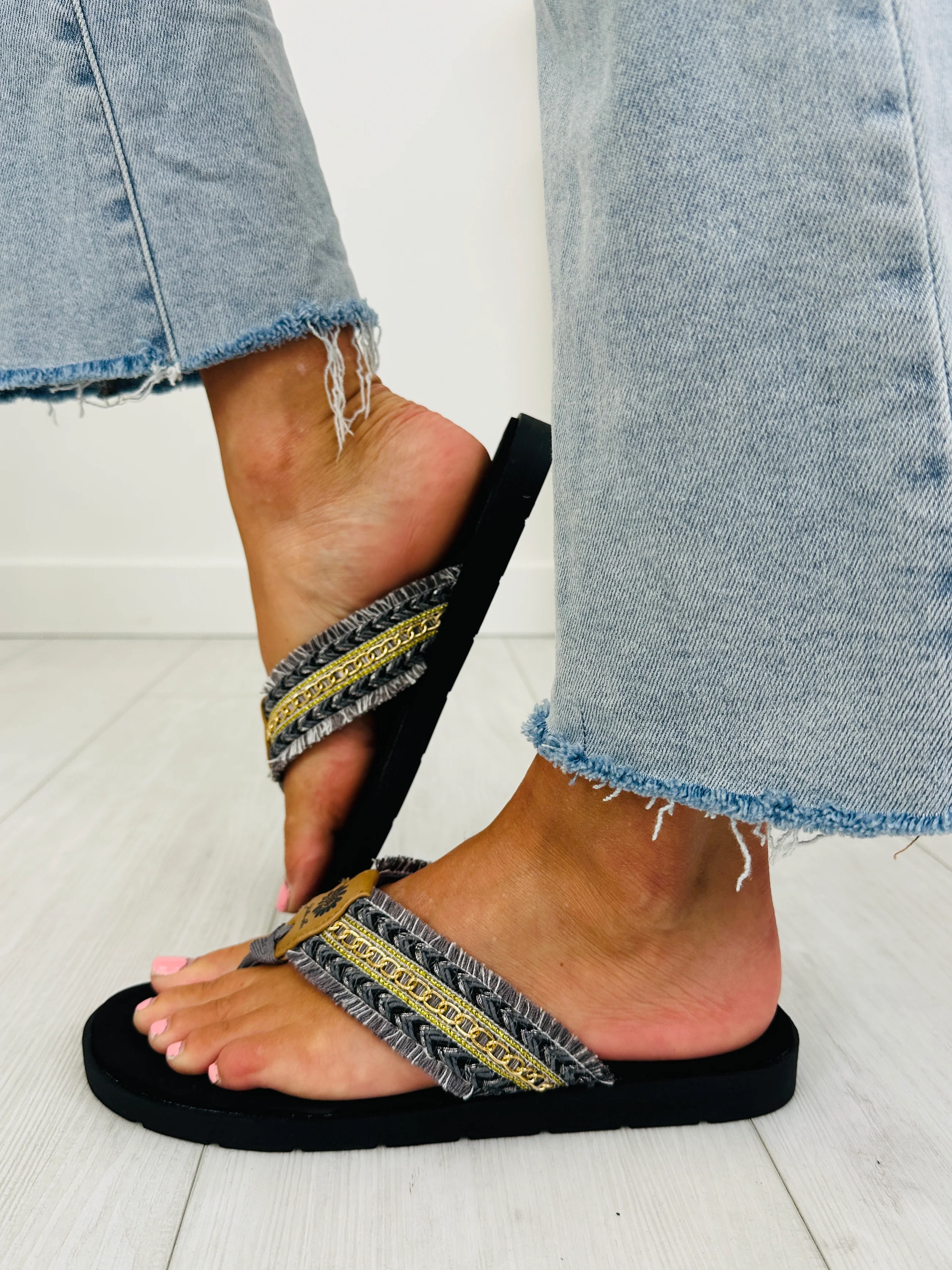 Coastline Couture Flip Flops In Black - Image 4