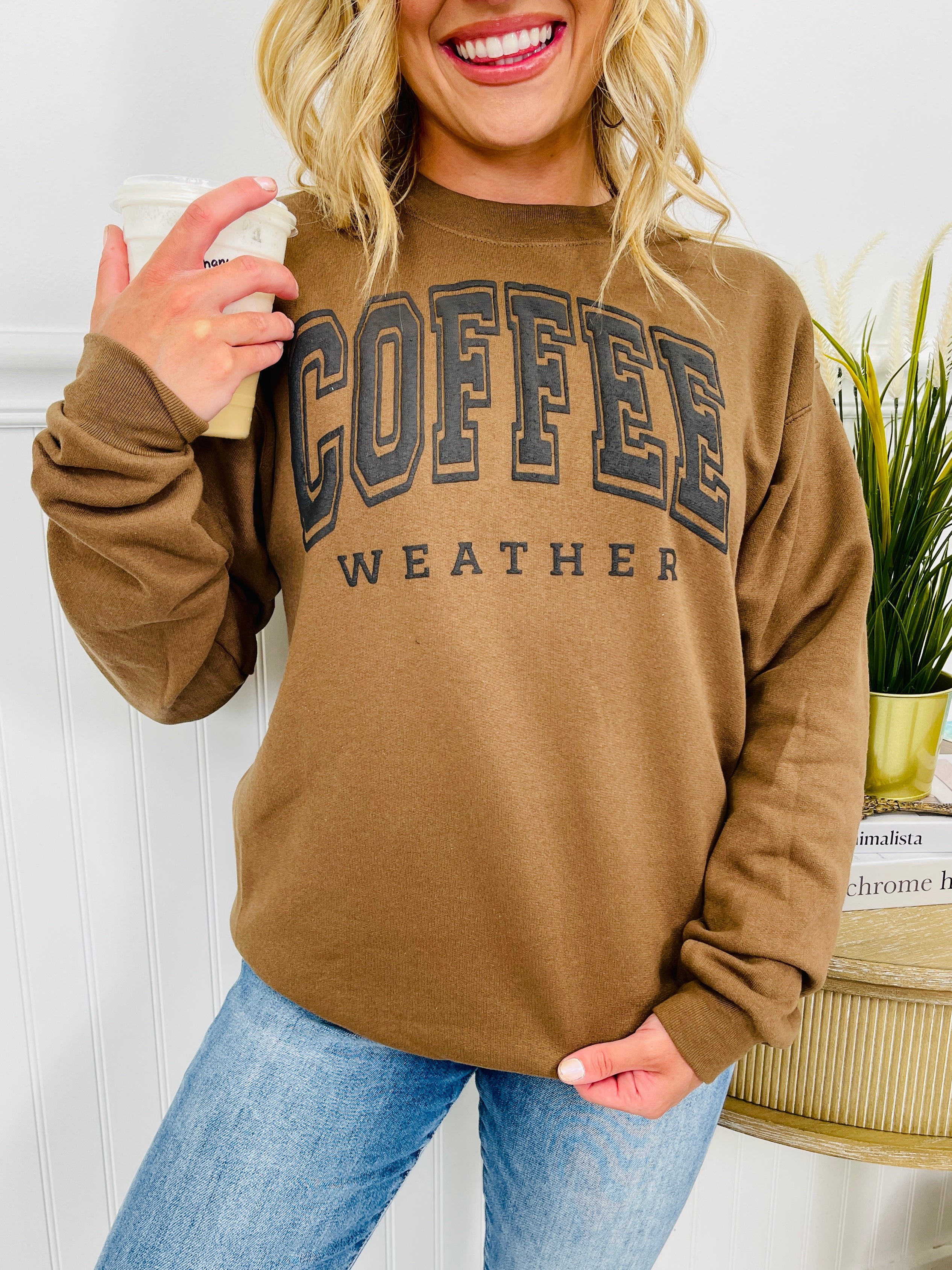 Coffee Weather Crewneck Sweatshirt in Chocolate - Image 6