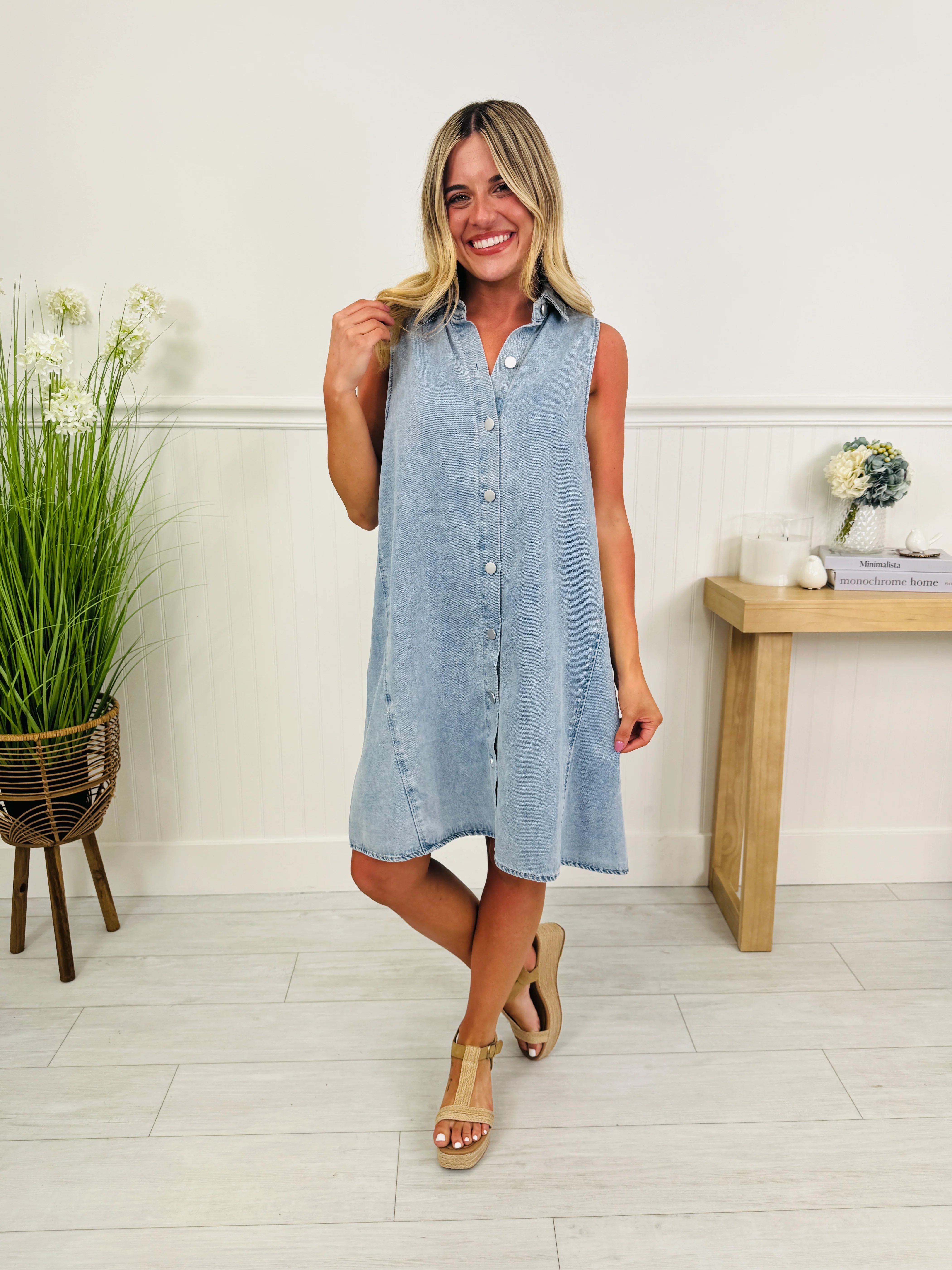 Denim Destination Shift Dress - Image 3