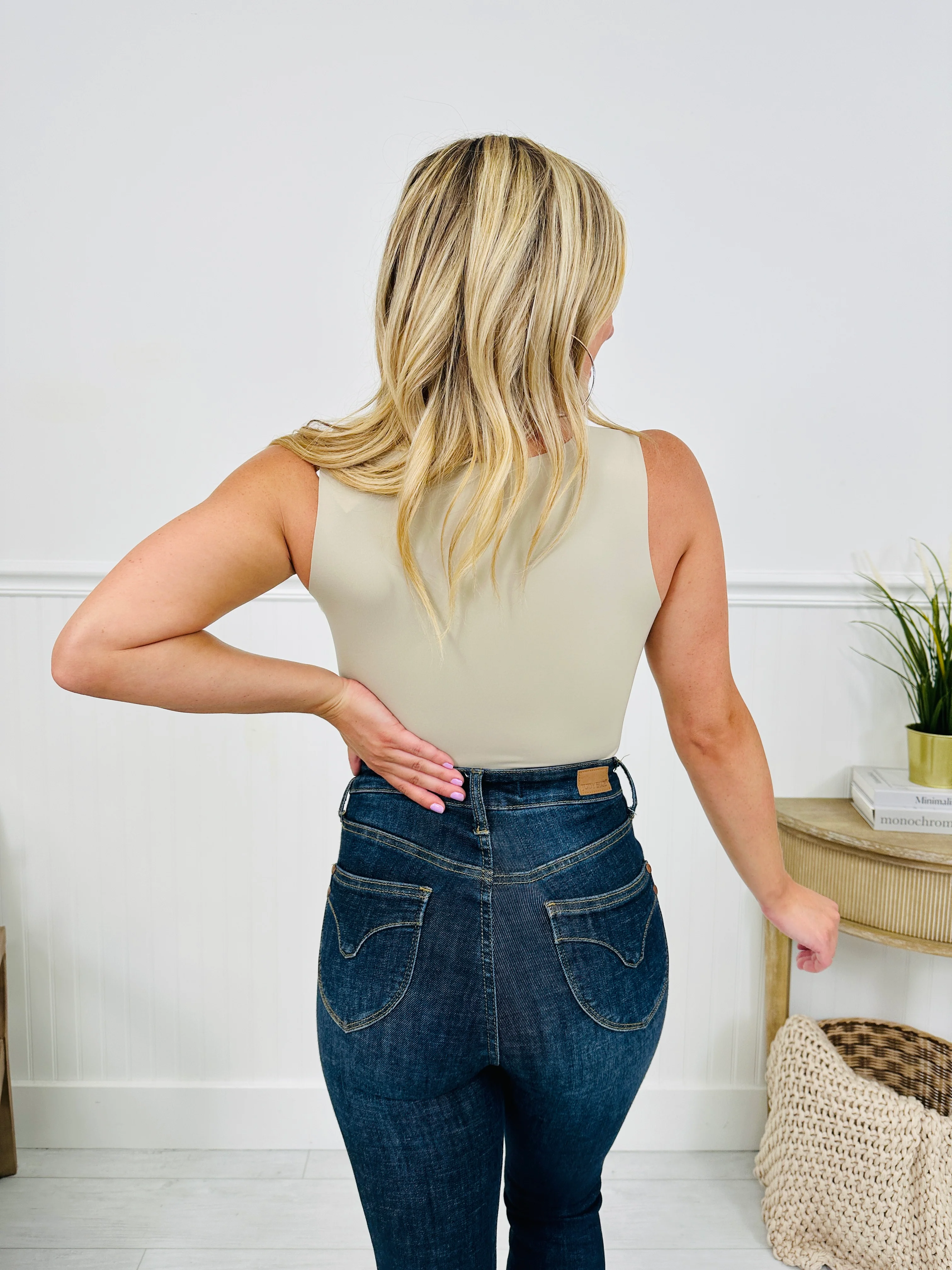 MOCO Signature Sleeveless Bodysuit in Stone-- Multiple Lengths! - Image 5