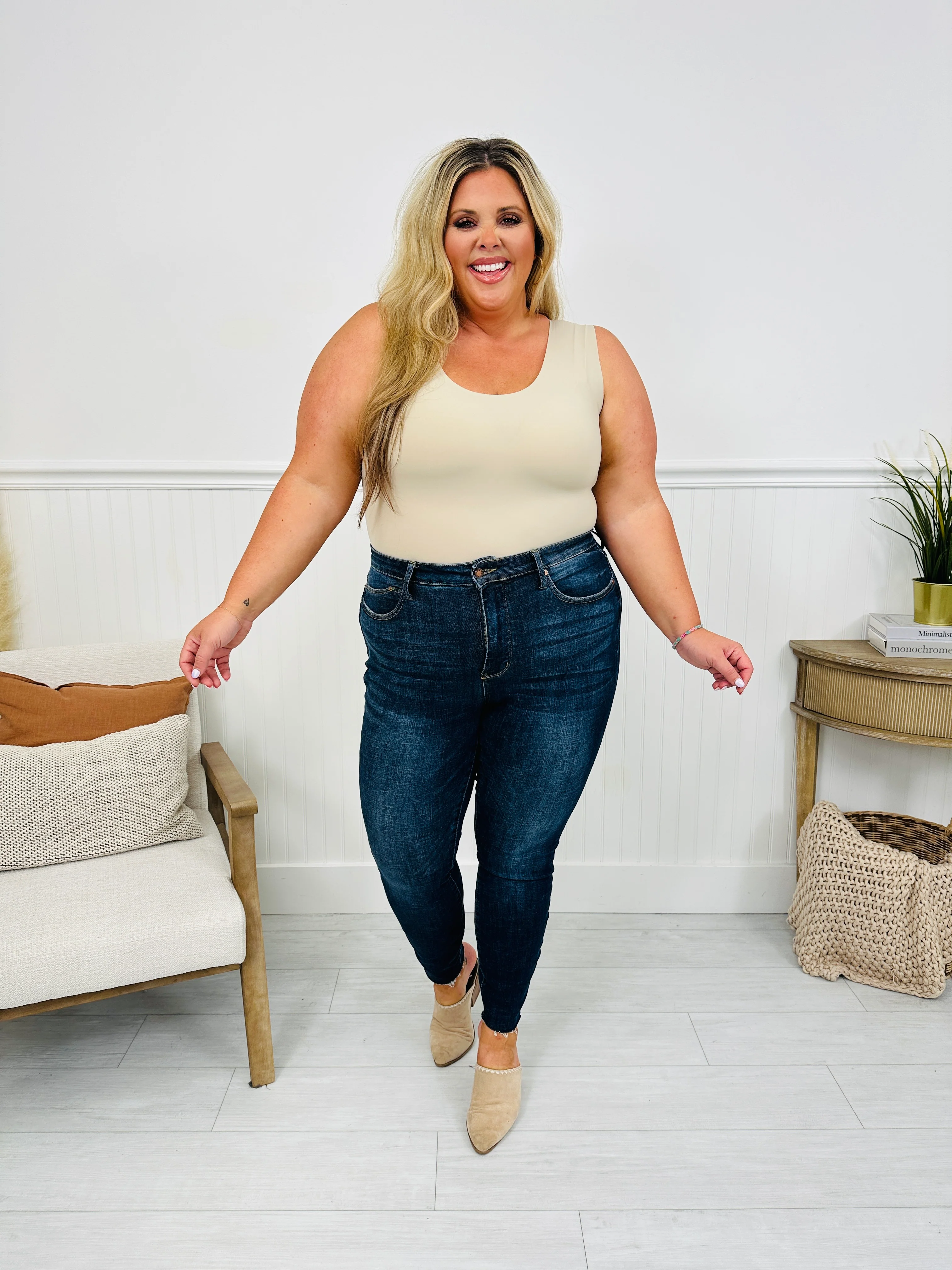 MOCO Signature Sleeveless Bodysuit in Stone-- Multiple Lengths! - Image 6