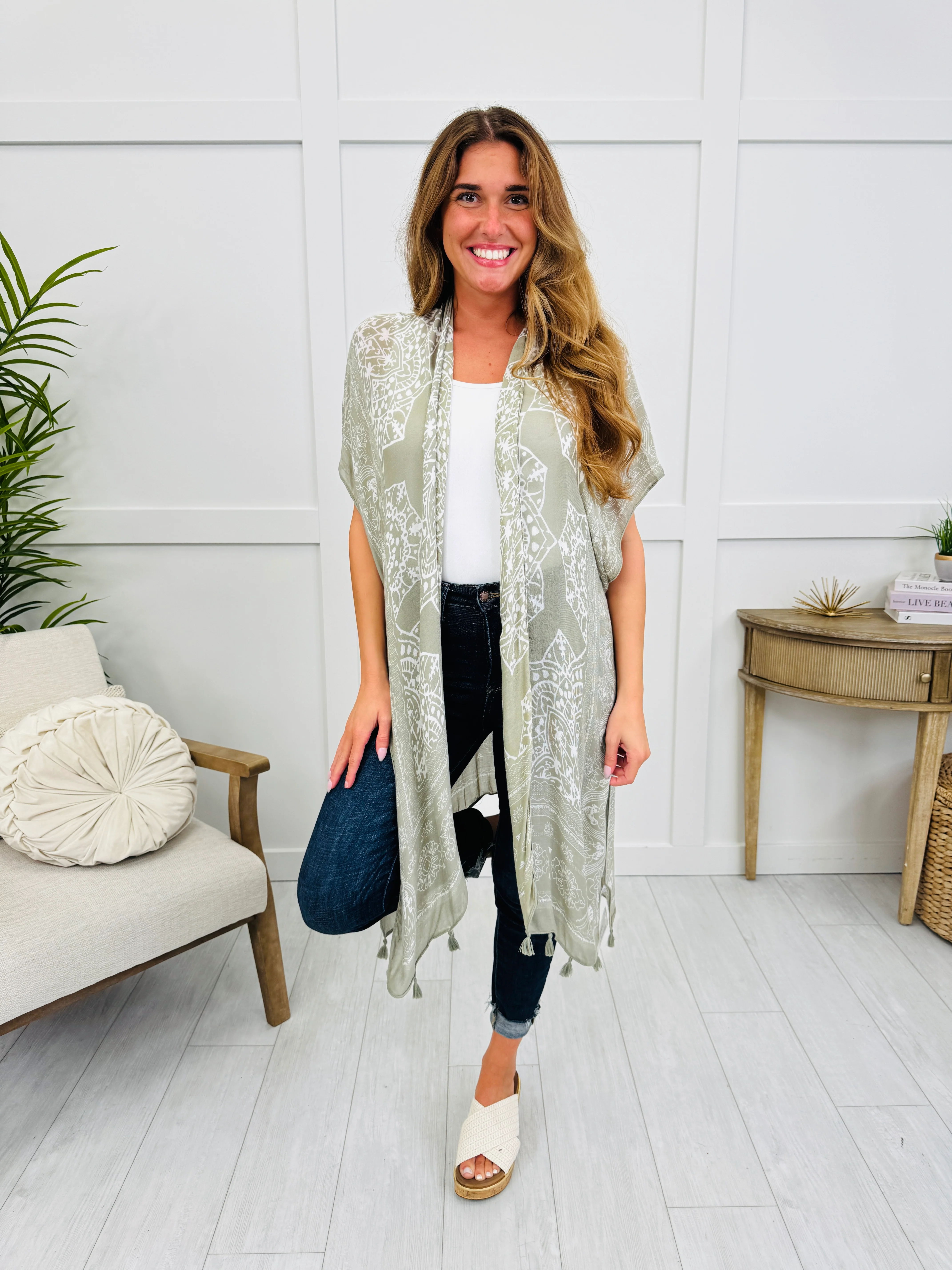 Endless Summer Kimono In Olive