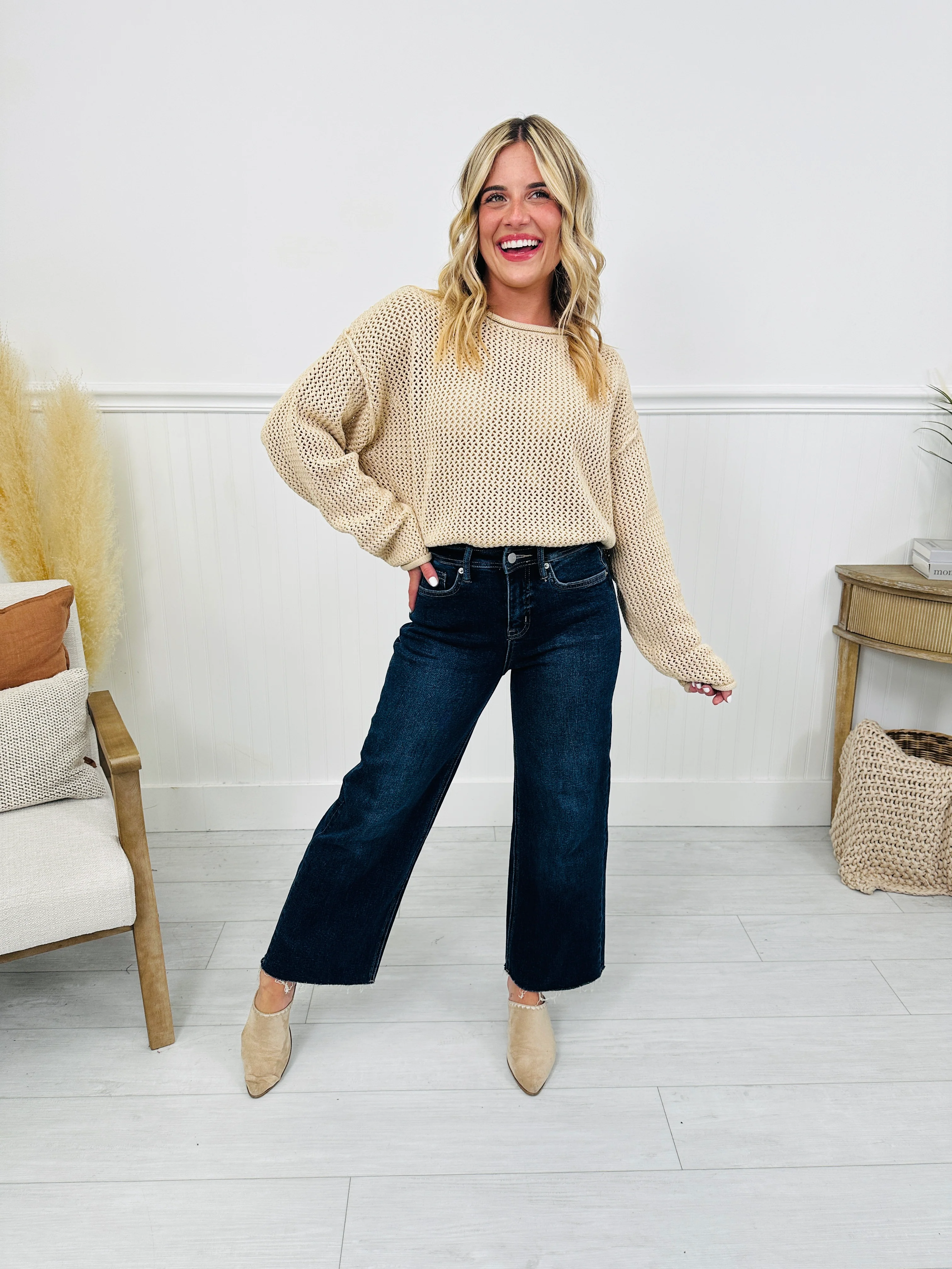Fall Into Place Tummy Control Wide Leg Crop Jeans - Image 10
