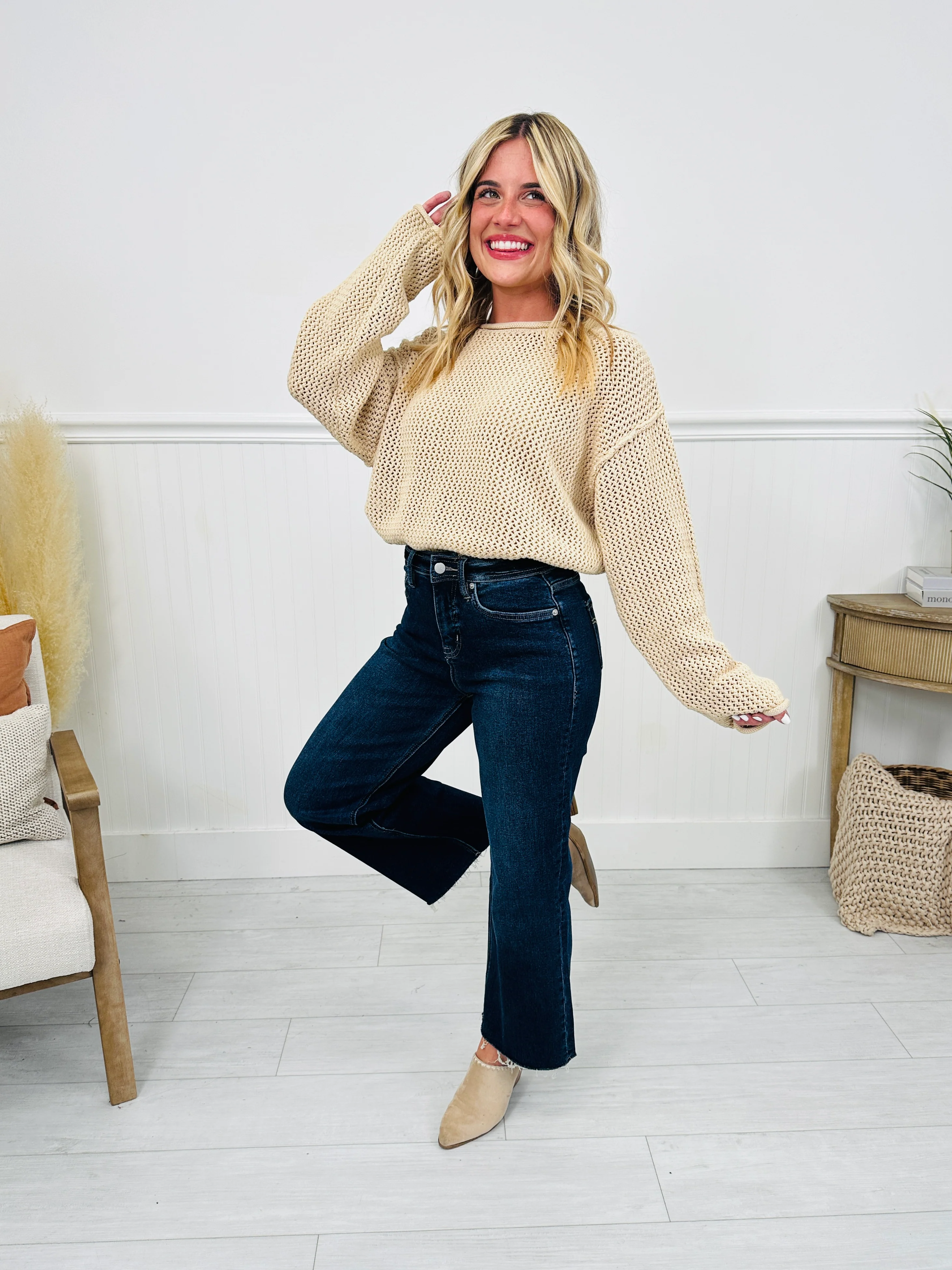 Fall Into Place Tummy Control Wide Leg Crop Jeans - Image 12