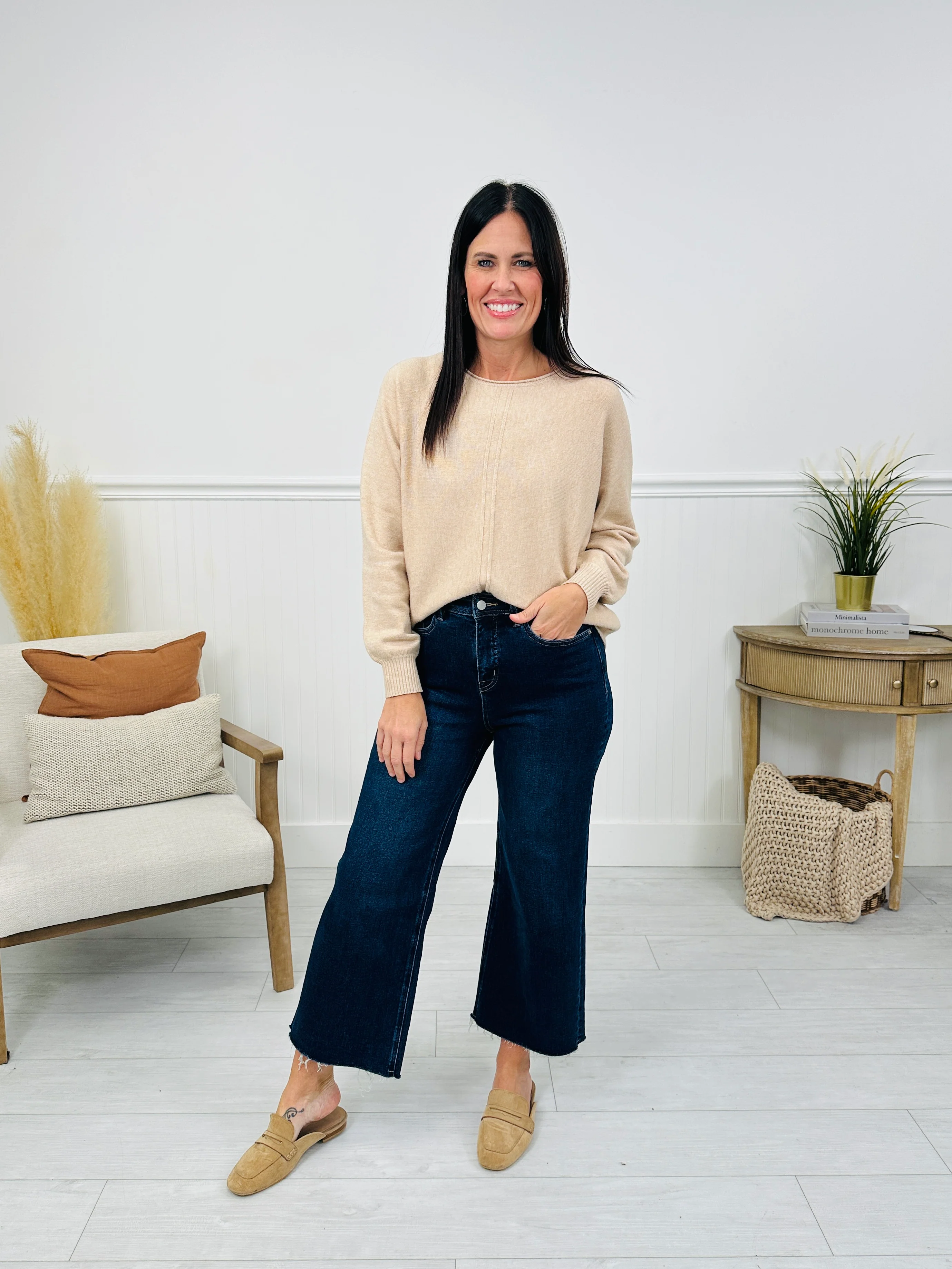 Fall Into Place Tummy Control Wide Leg Crop Jeans - Image 17