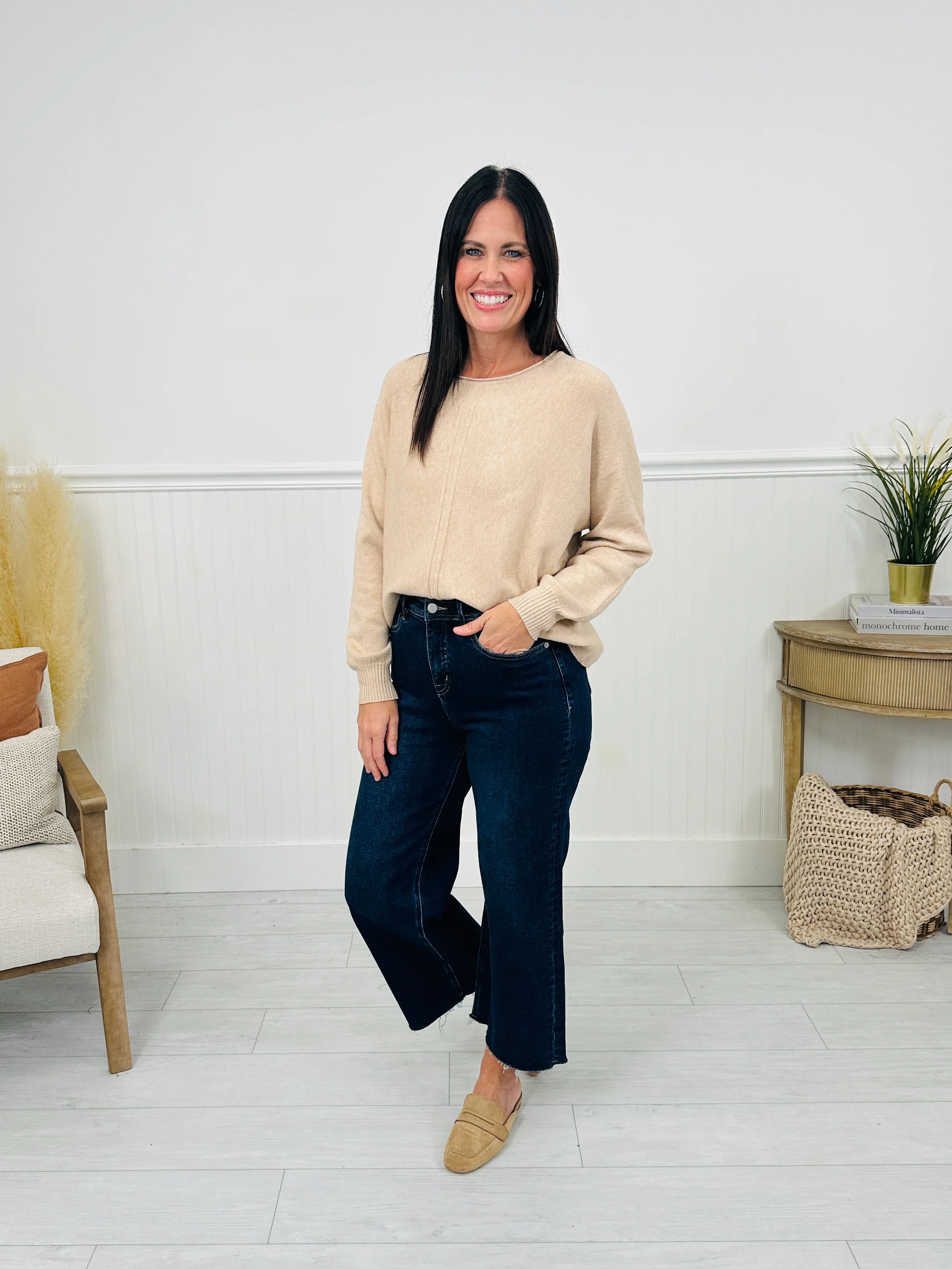 Fall Into Place Tummy Control Wide Leg Crop Jeans - Image 19