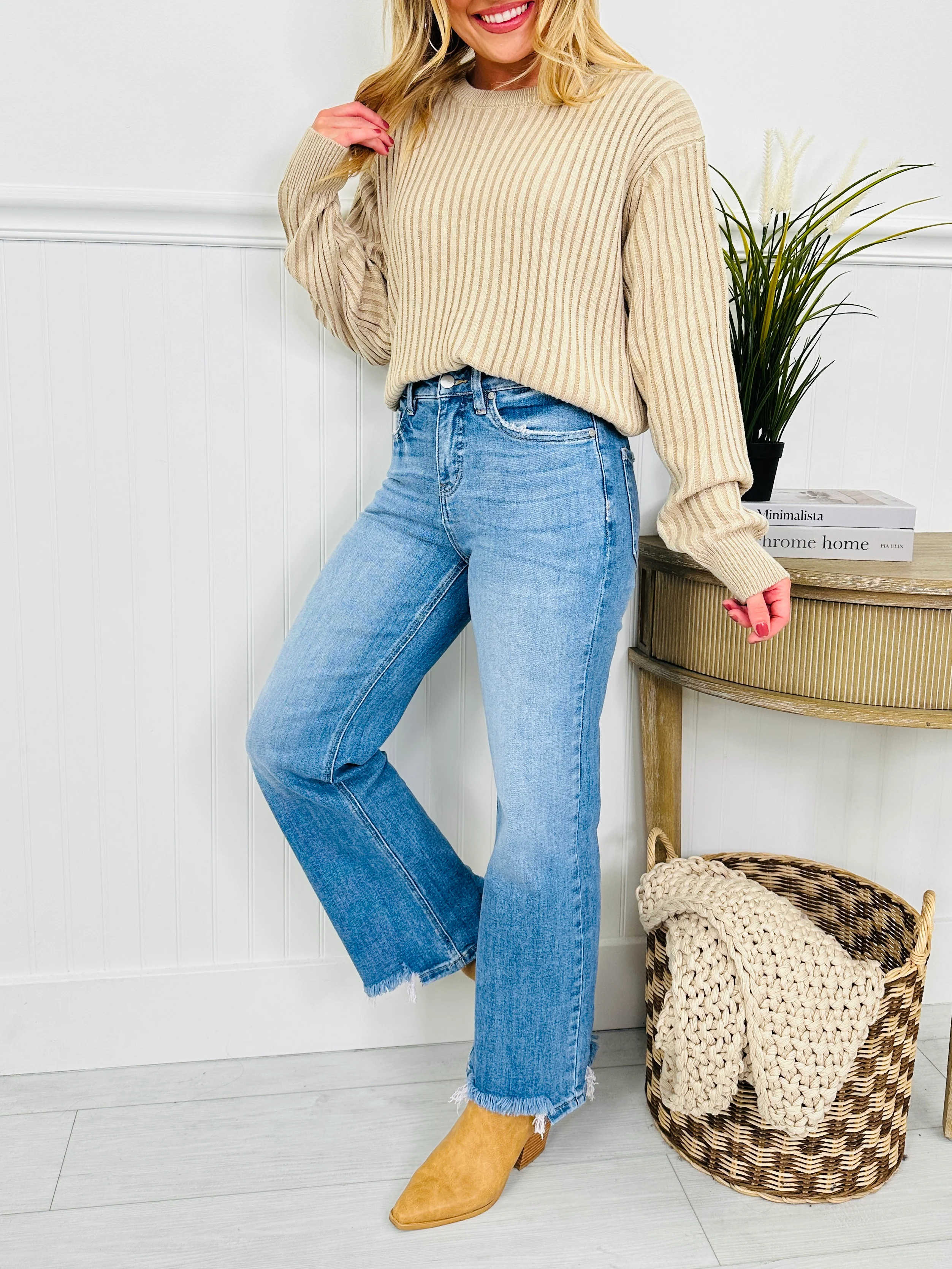 Fashionably Late Straight Tummy Control Jeans - Image 3