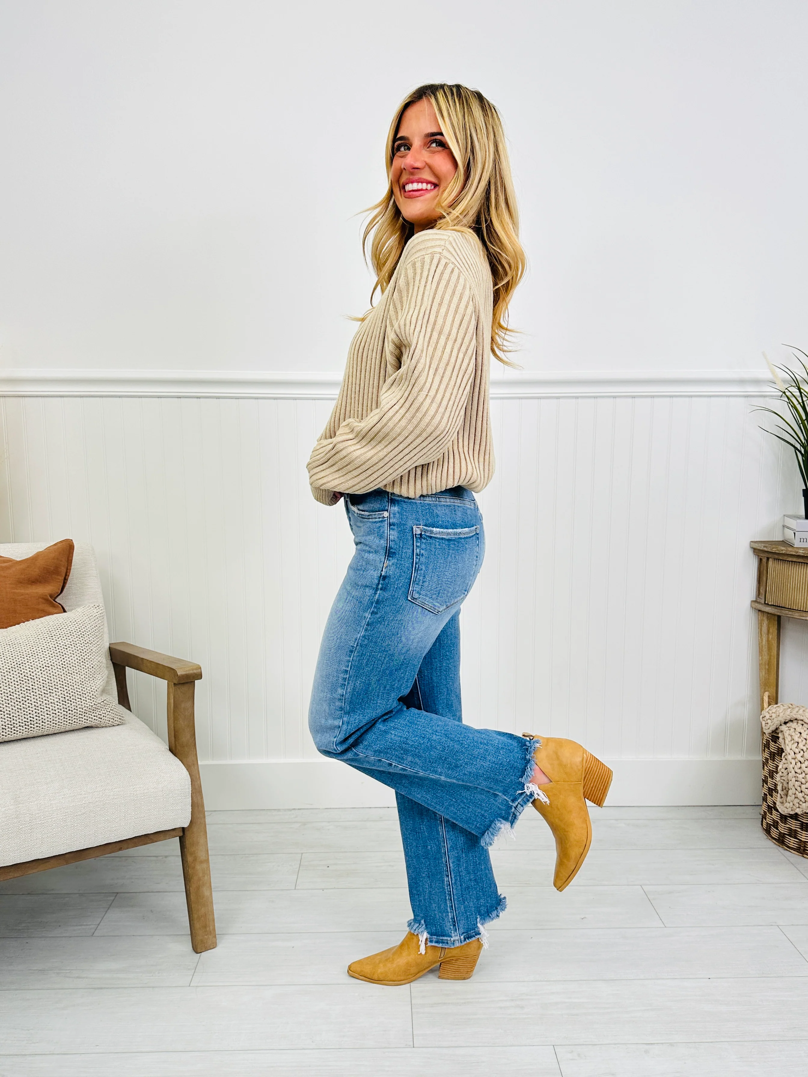 Fashionably Late Straight Tummy Control Jeans - Image 9