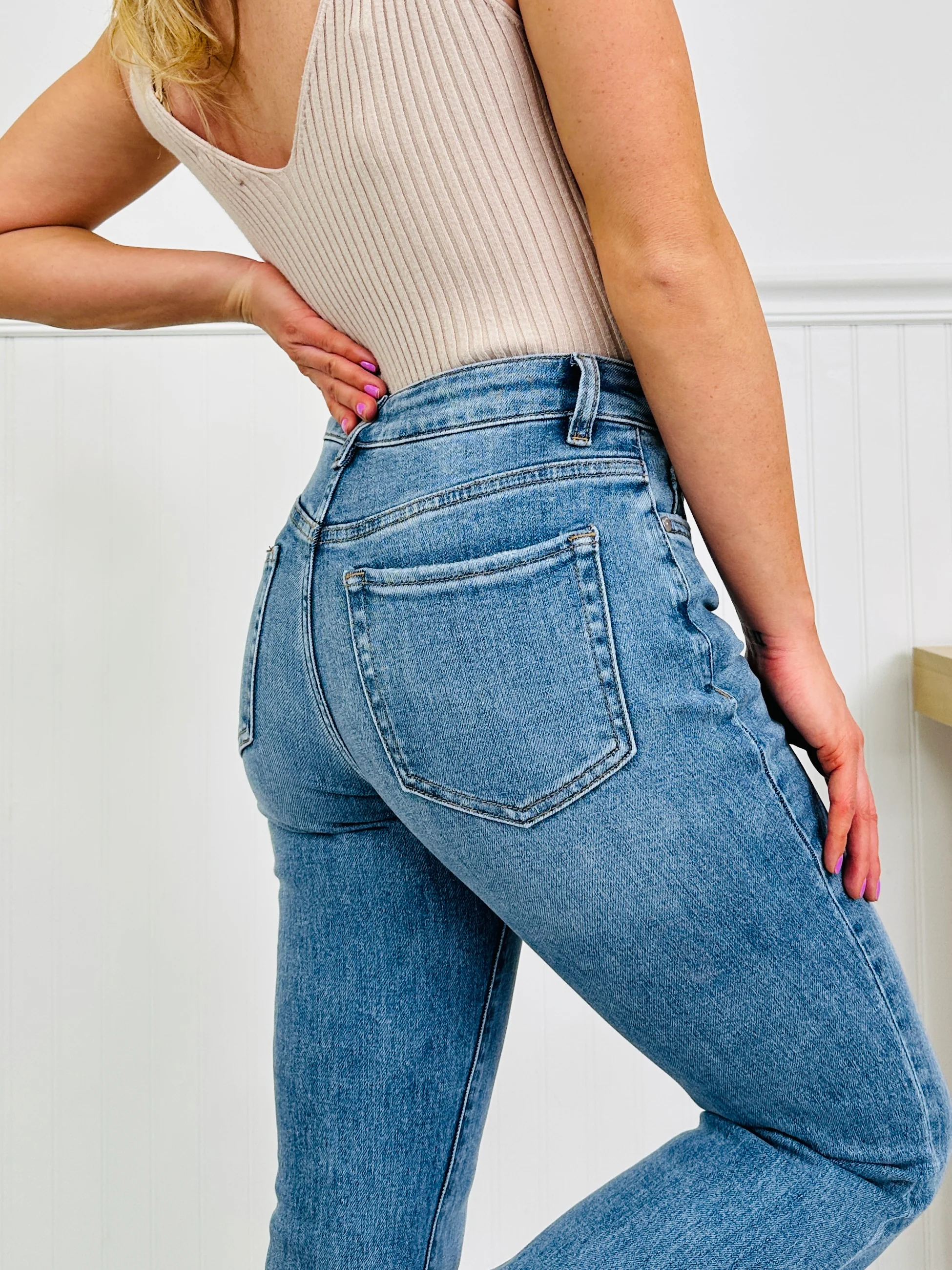 Flare For Fun Tummy Control Kick Flare Jeans - Image 6