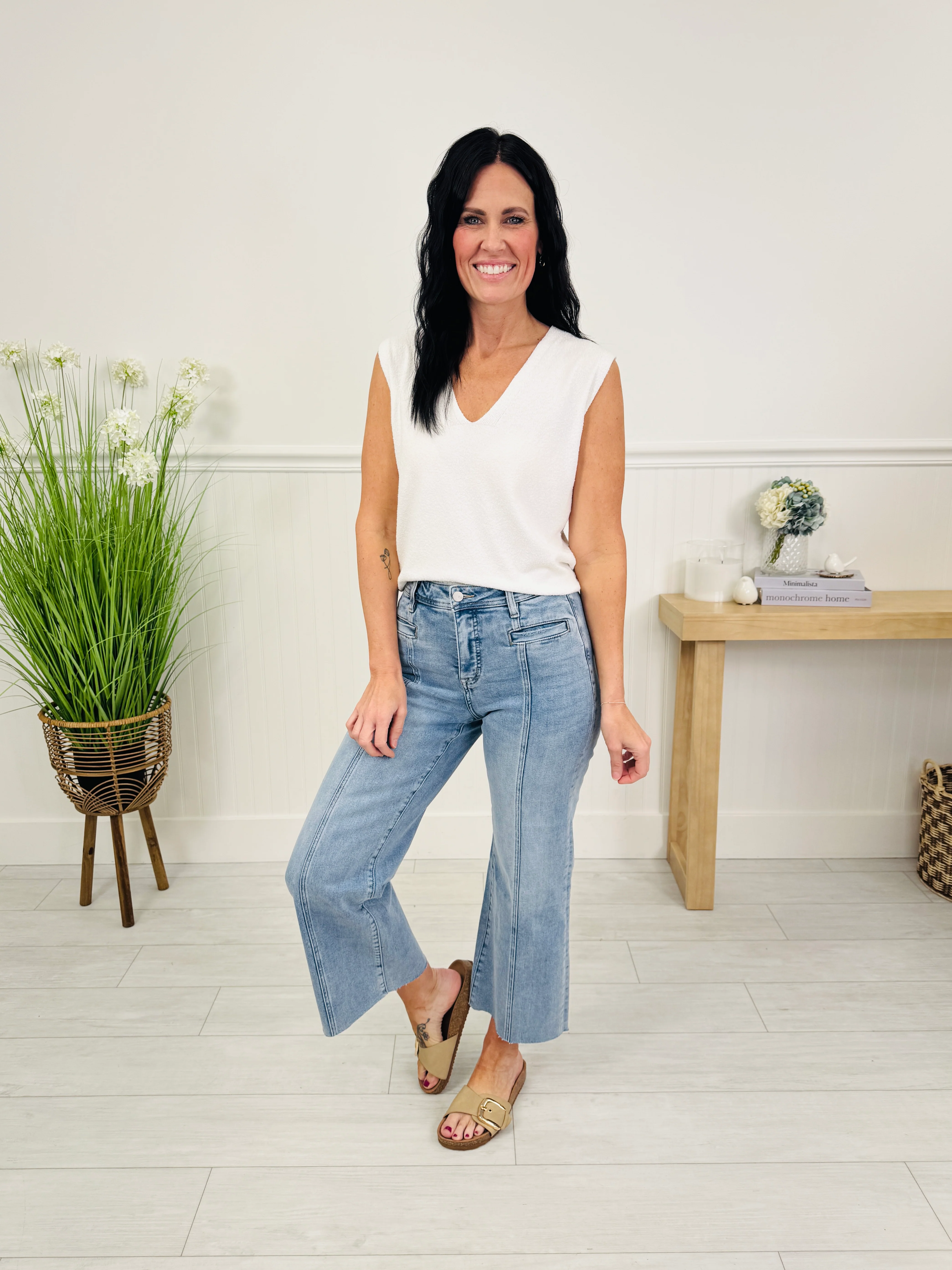 Front and Center Tummy Control Cropped Wide Leg Jeans - Image 15
