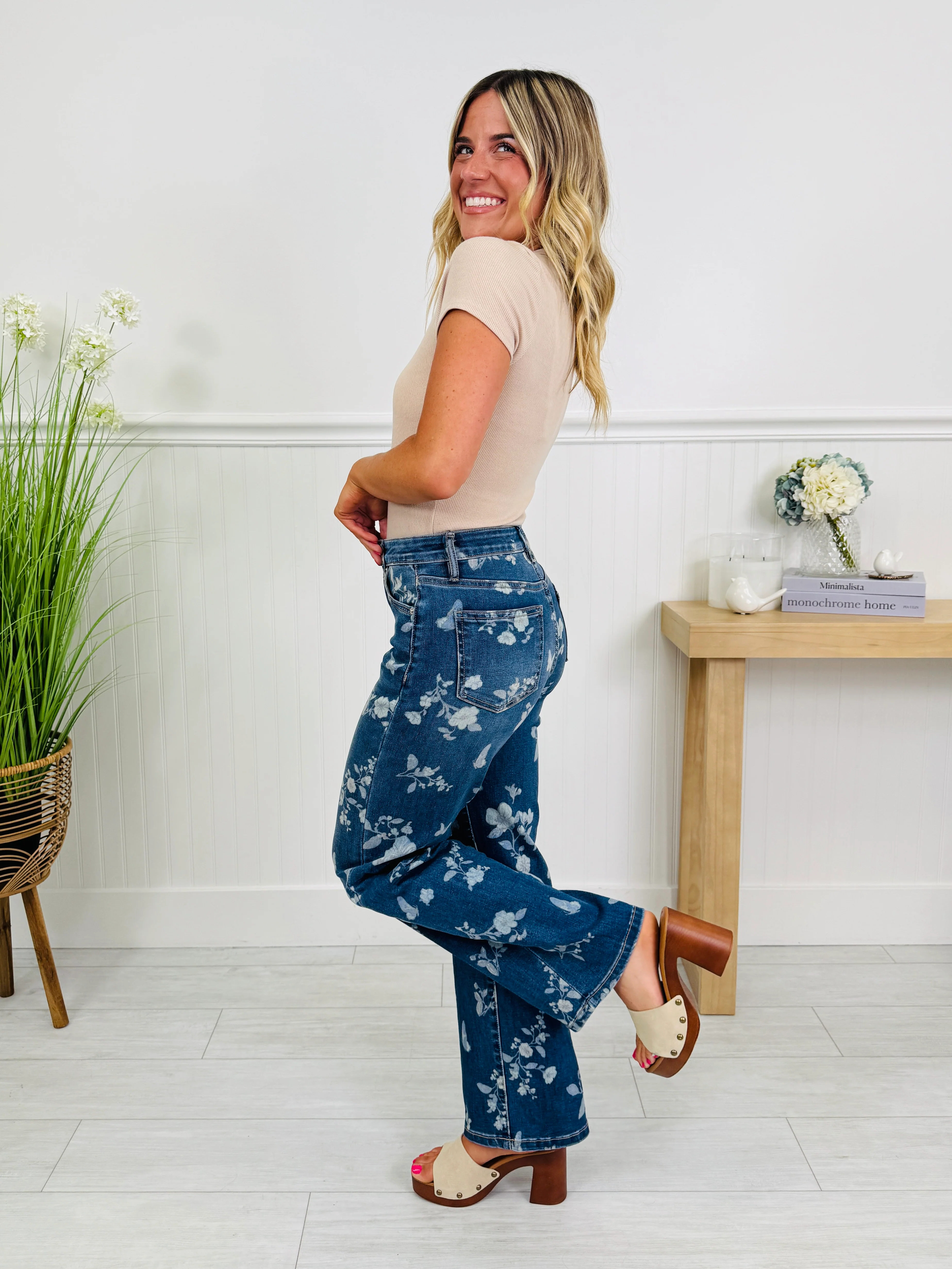 Garden Party Tummy Control Wide Leg Jeans - Image 10