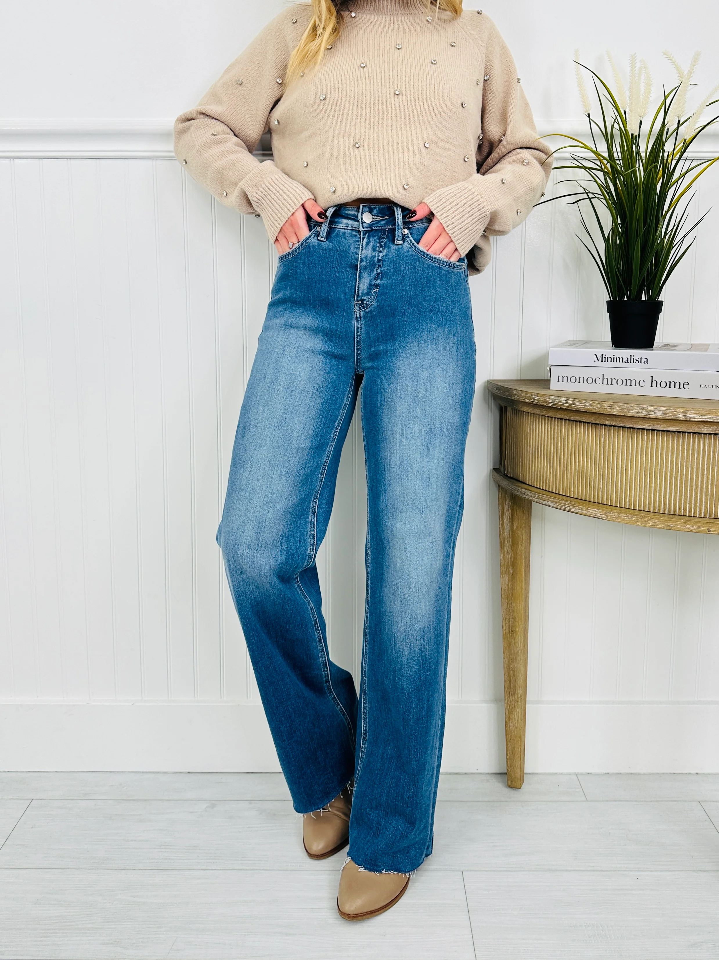 Go Into Detail Tummy Control Wide Leg Jeans - Image 5