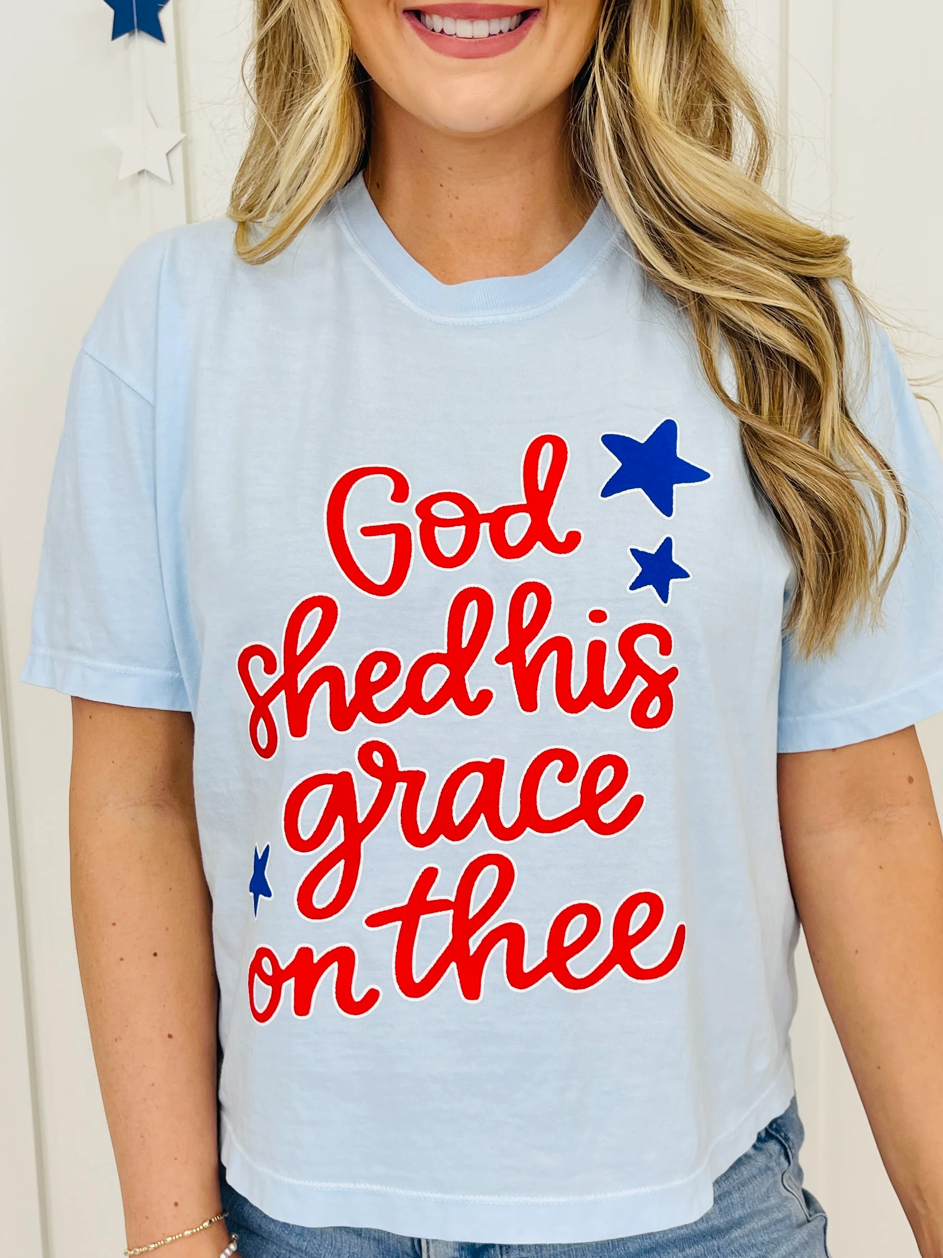 God Shed His Grace Boxy Graphic Tee - Image 2