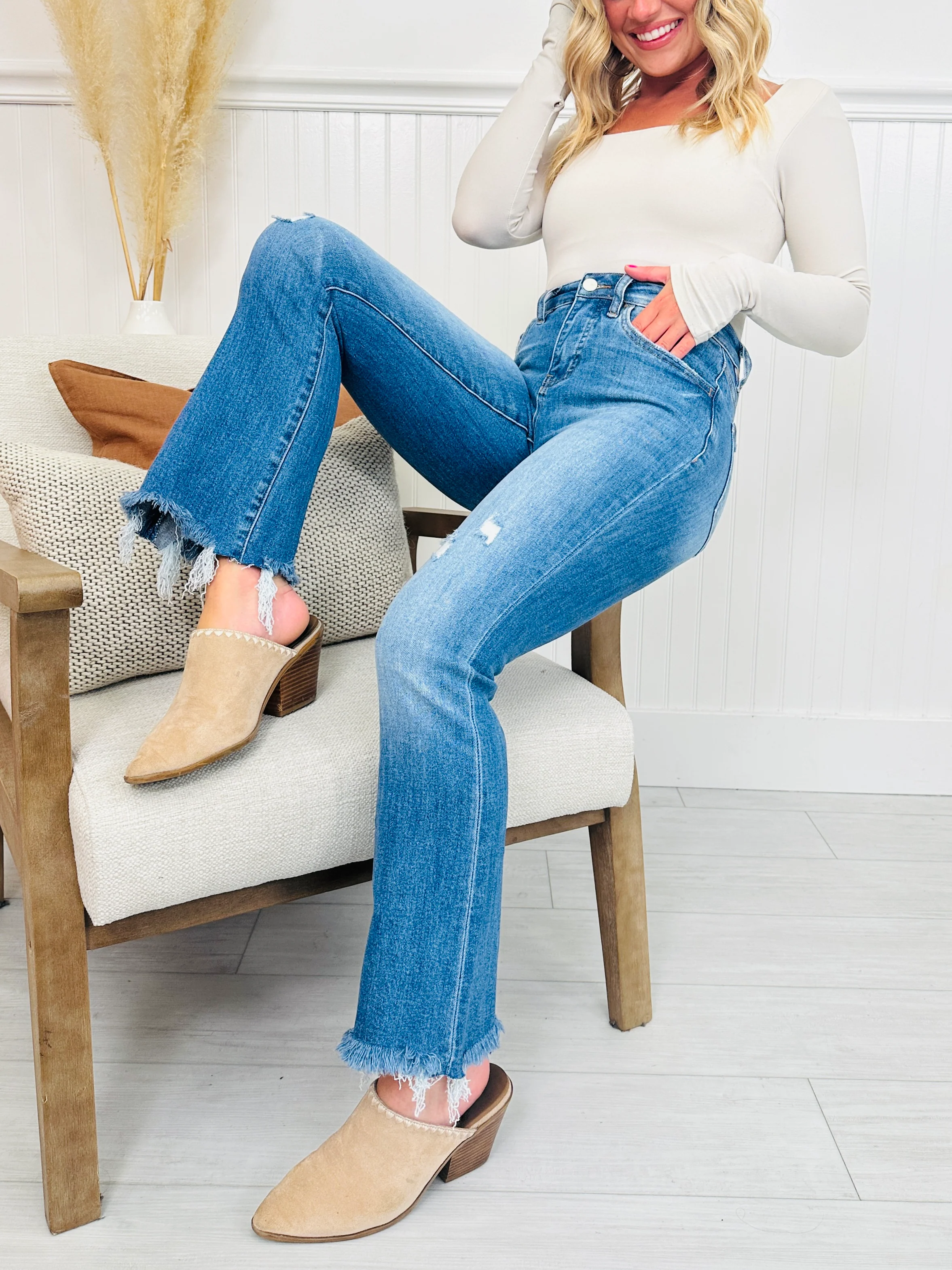 Head Start Tummy Control Cropped Bootcut Jeans - Image 3
