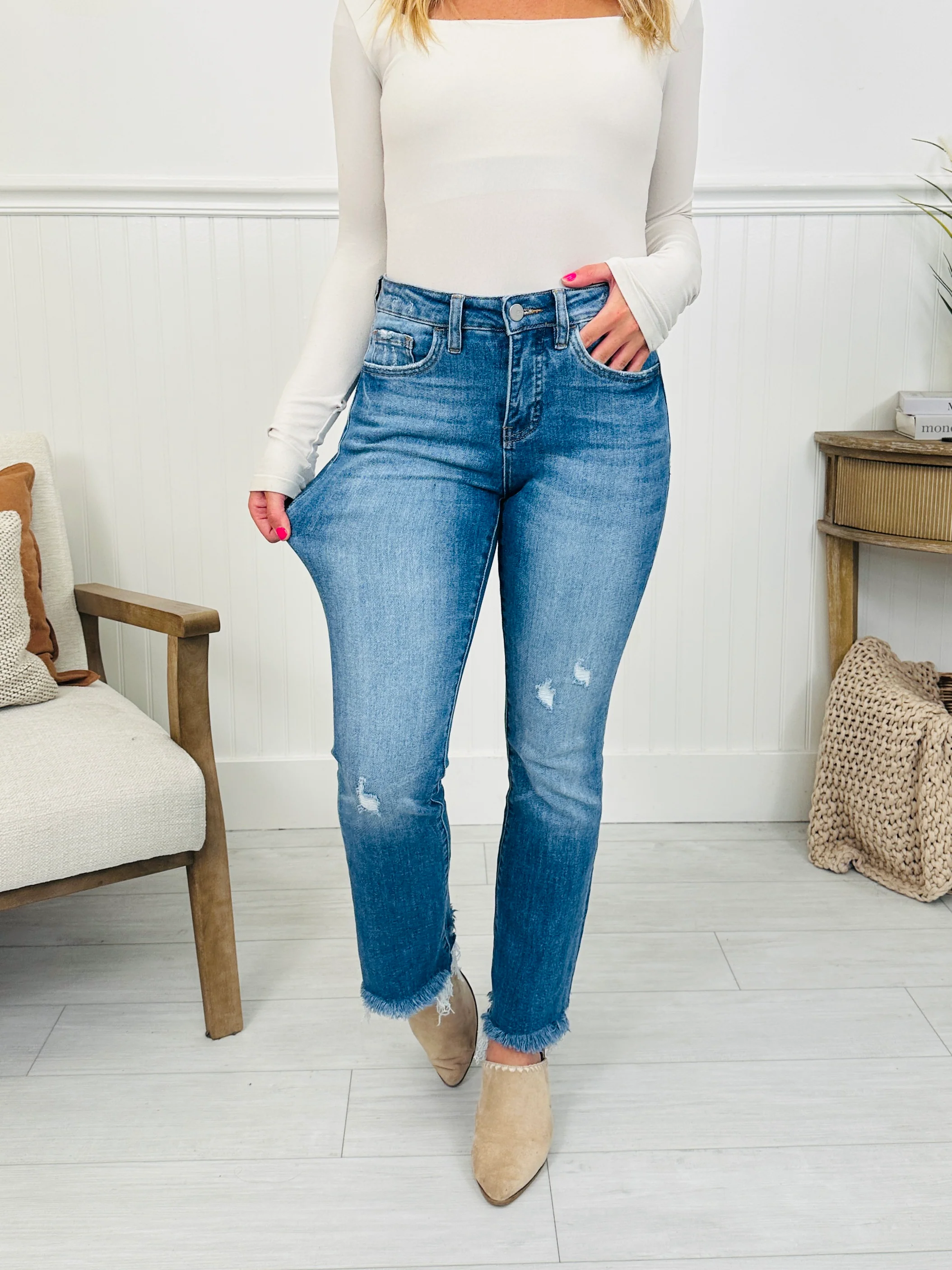Head Start Tummy Control Cropped Bootcut Jeans - Image 5