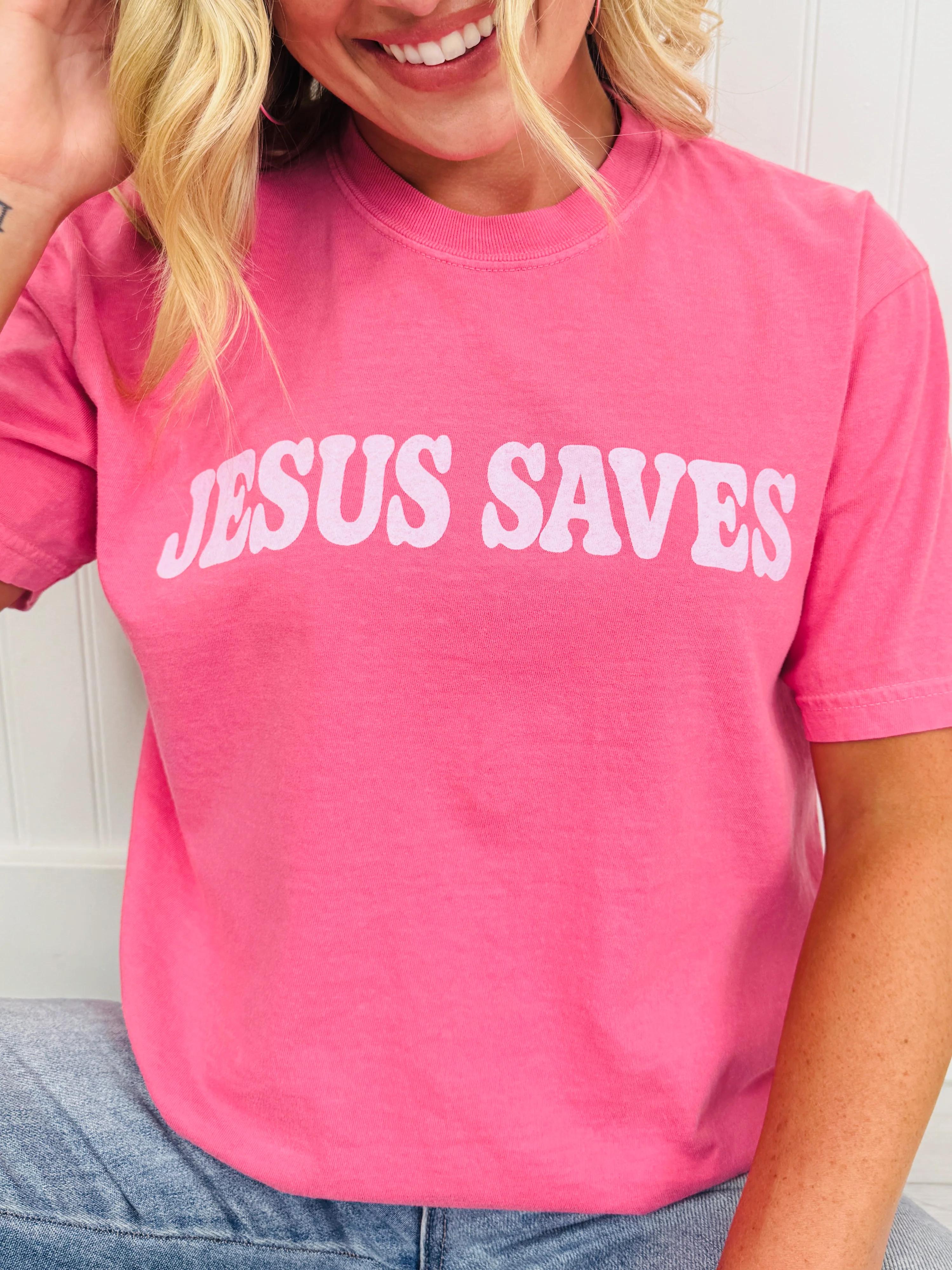 Jesus Saves Graphic Tee - Image 2