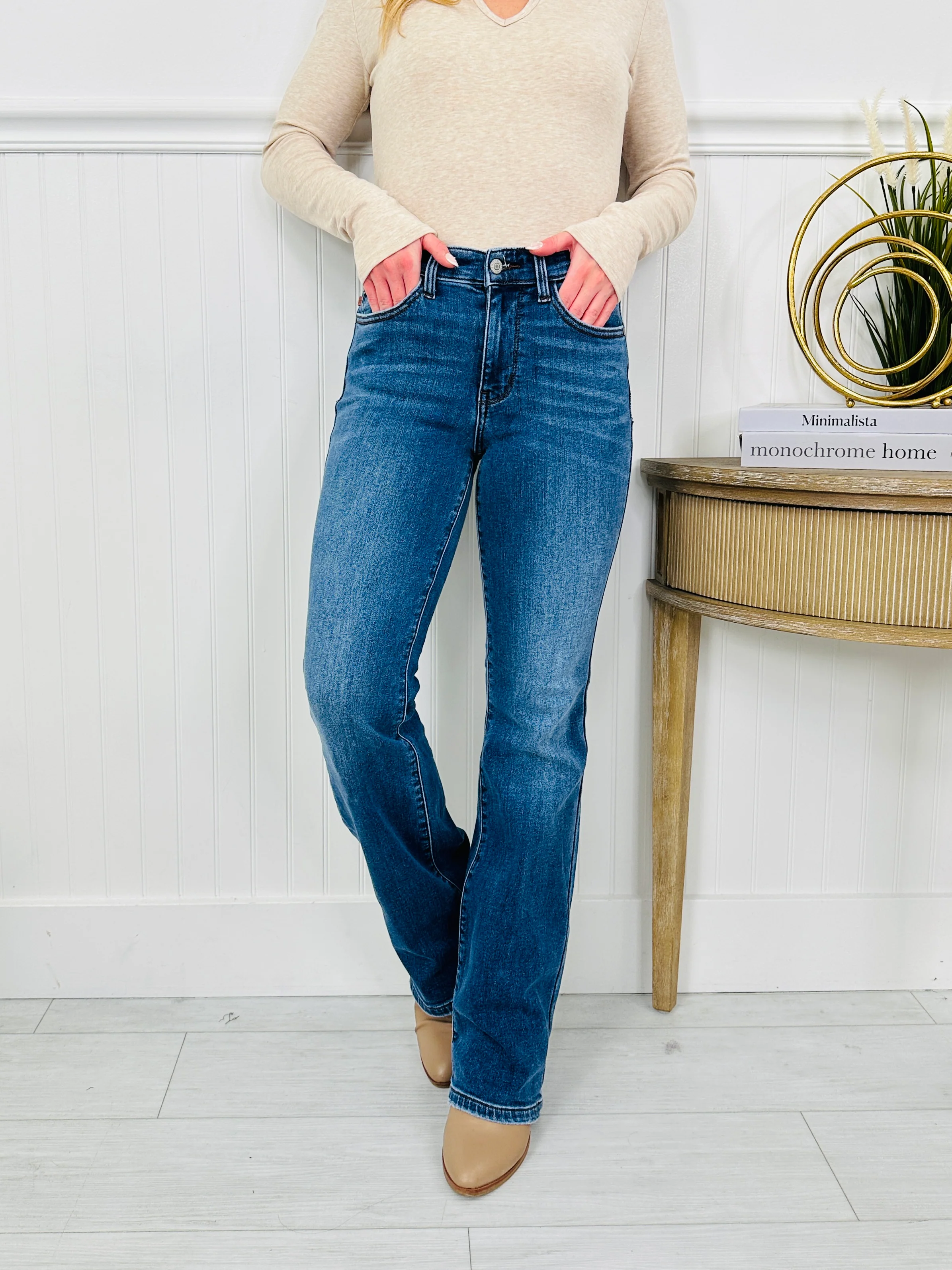 Judy Blue Cozy Classic Thermal Bootcut Jeans - Image 3