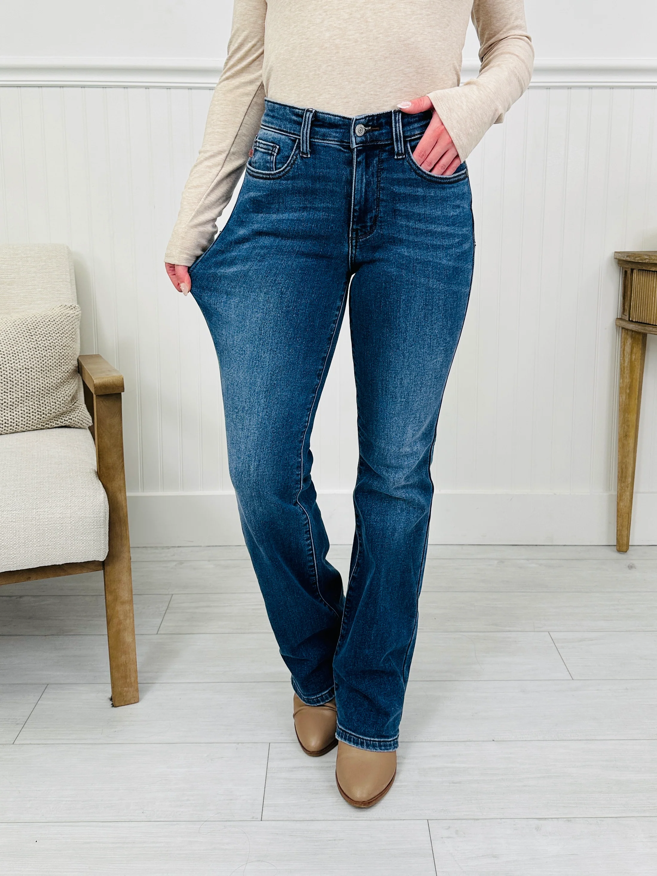 Judy Blue Cozy Classic Thermal Bootcut Jeans - Image 7