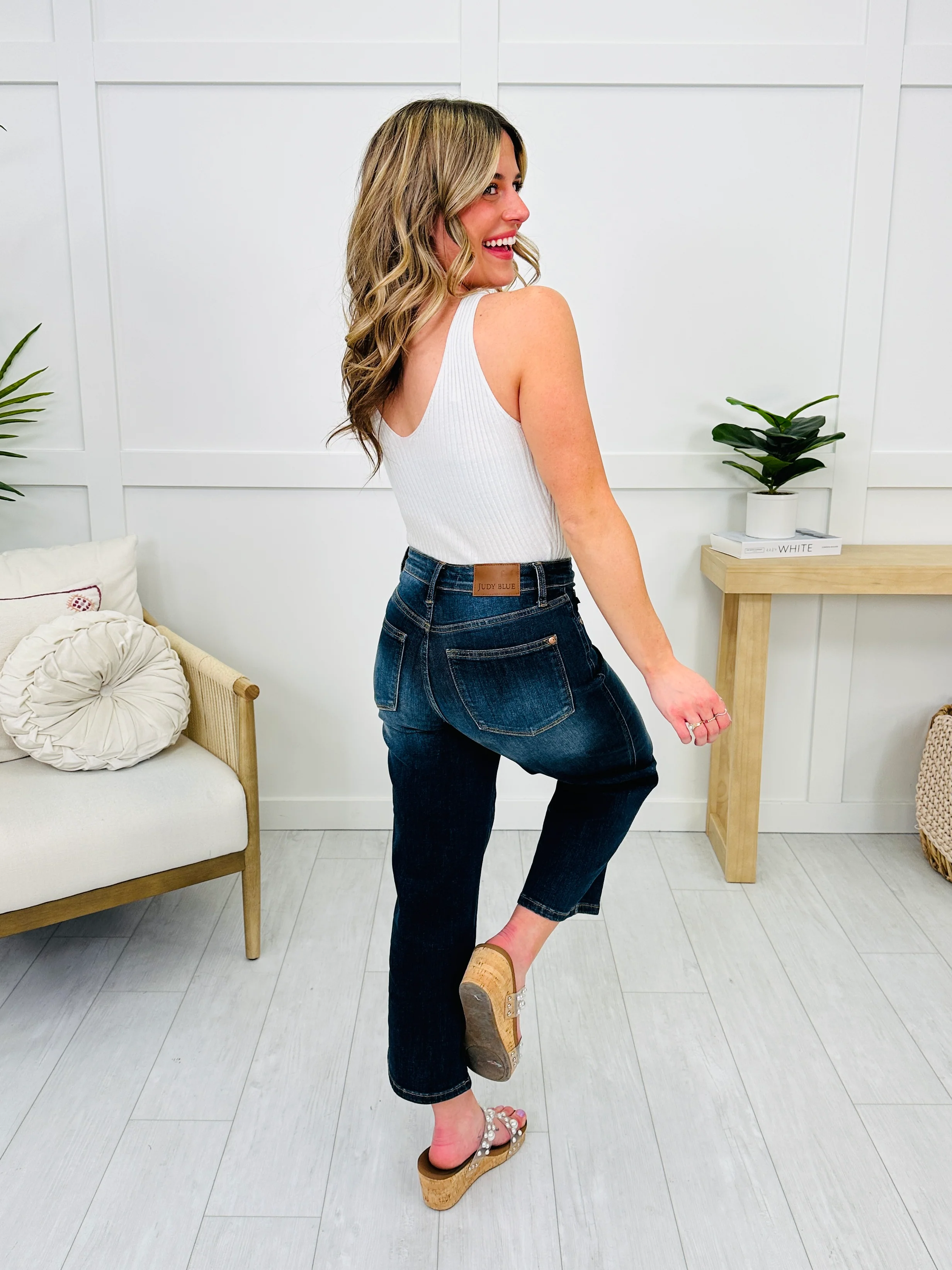 Judy Blue Dress To Impress Tummy Control Wide Leg Cropped Jeans - Image 6