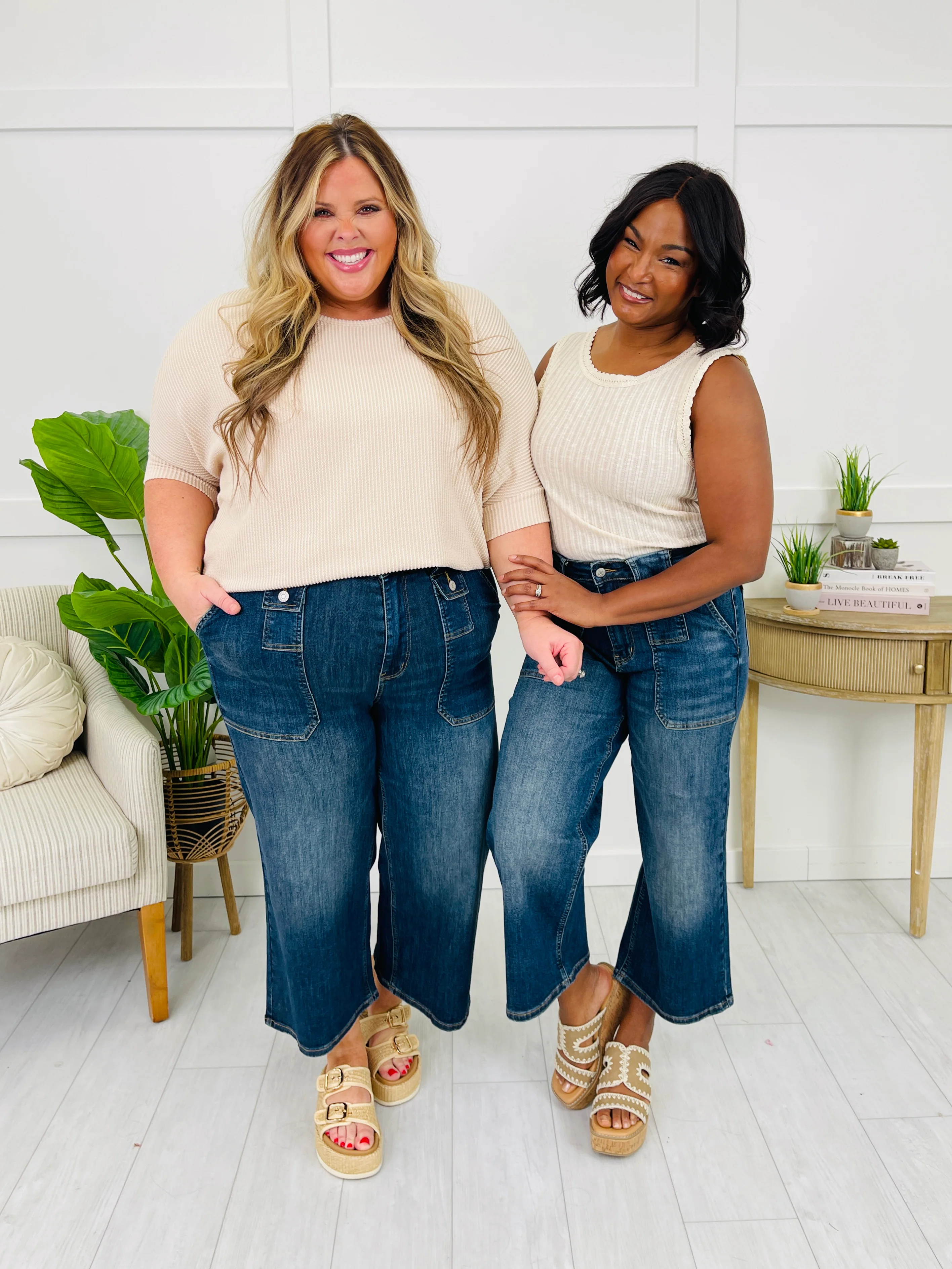 Judy Blue Easy Upgrade Wide Leg Cropped Jeans
