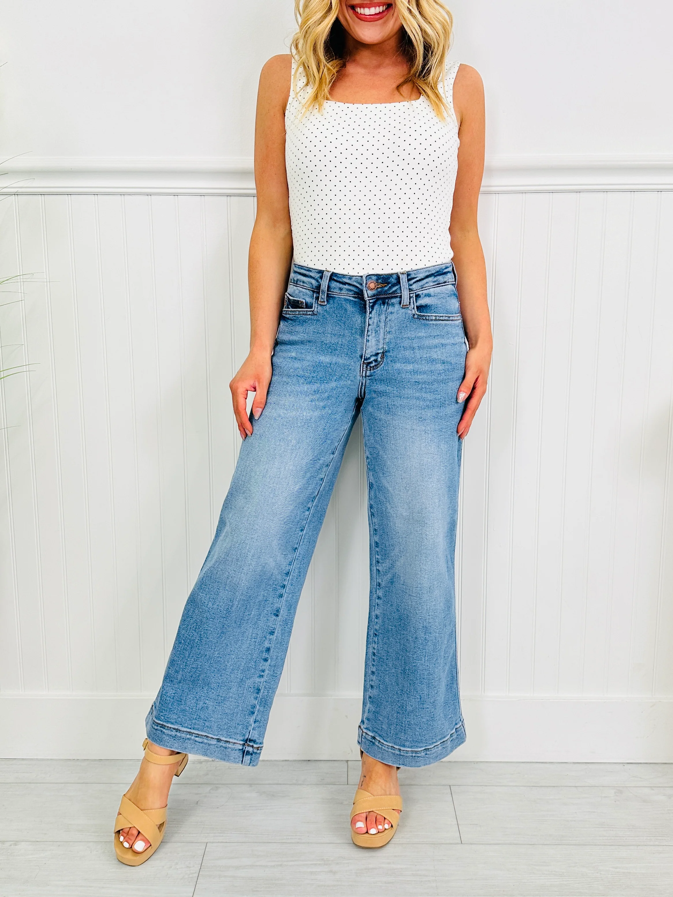 Judy Blue Make It Easy Ankle Wide Leg Jeans - Image 5
