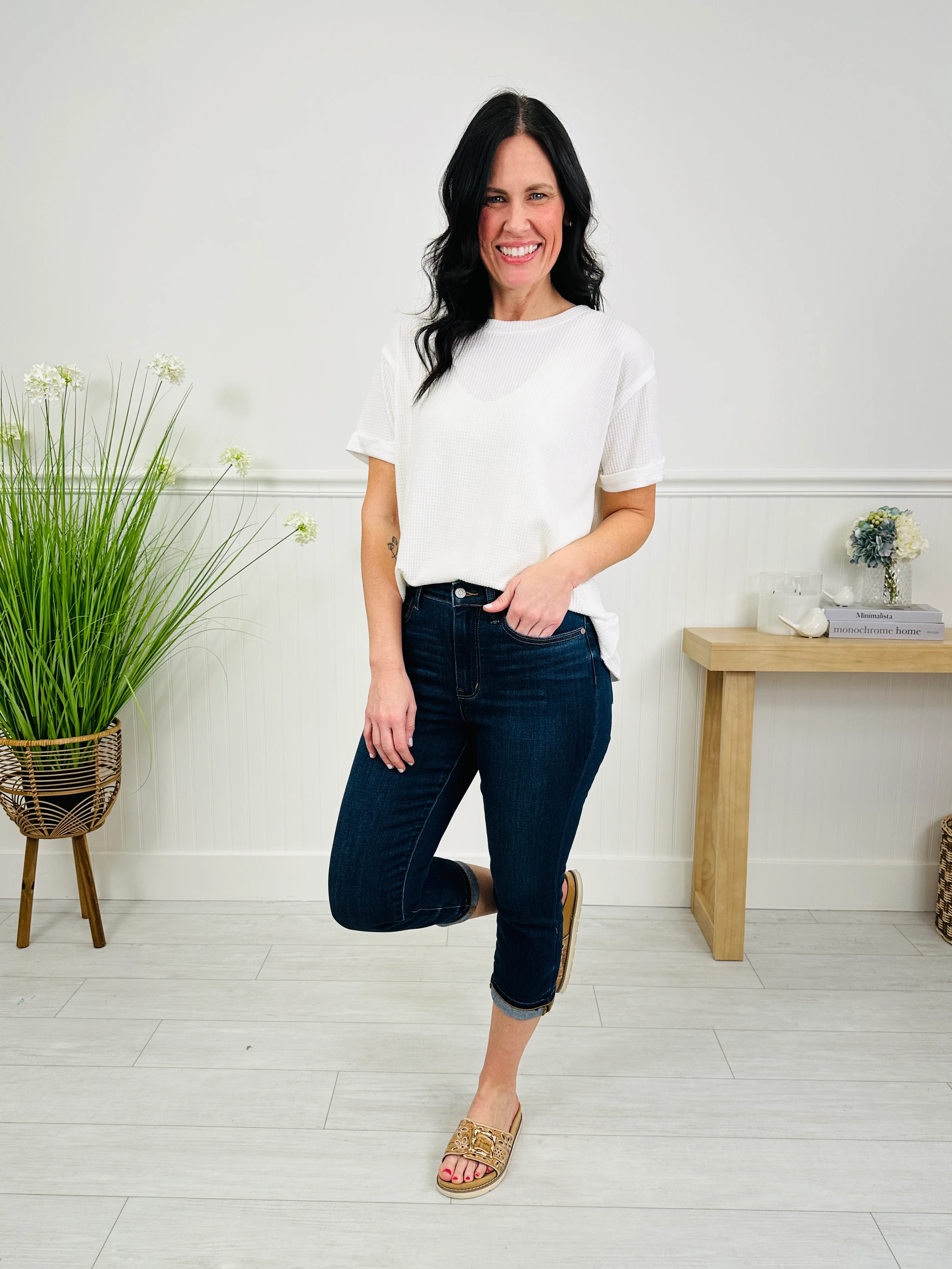 Judy Blue New Beginnings Cuffed Capri Jeans - Image 15