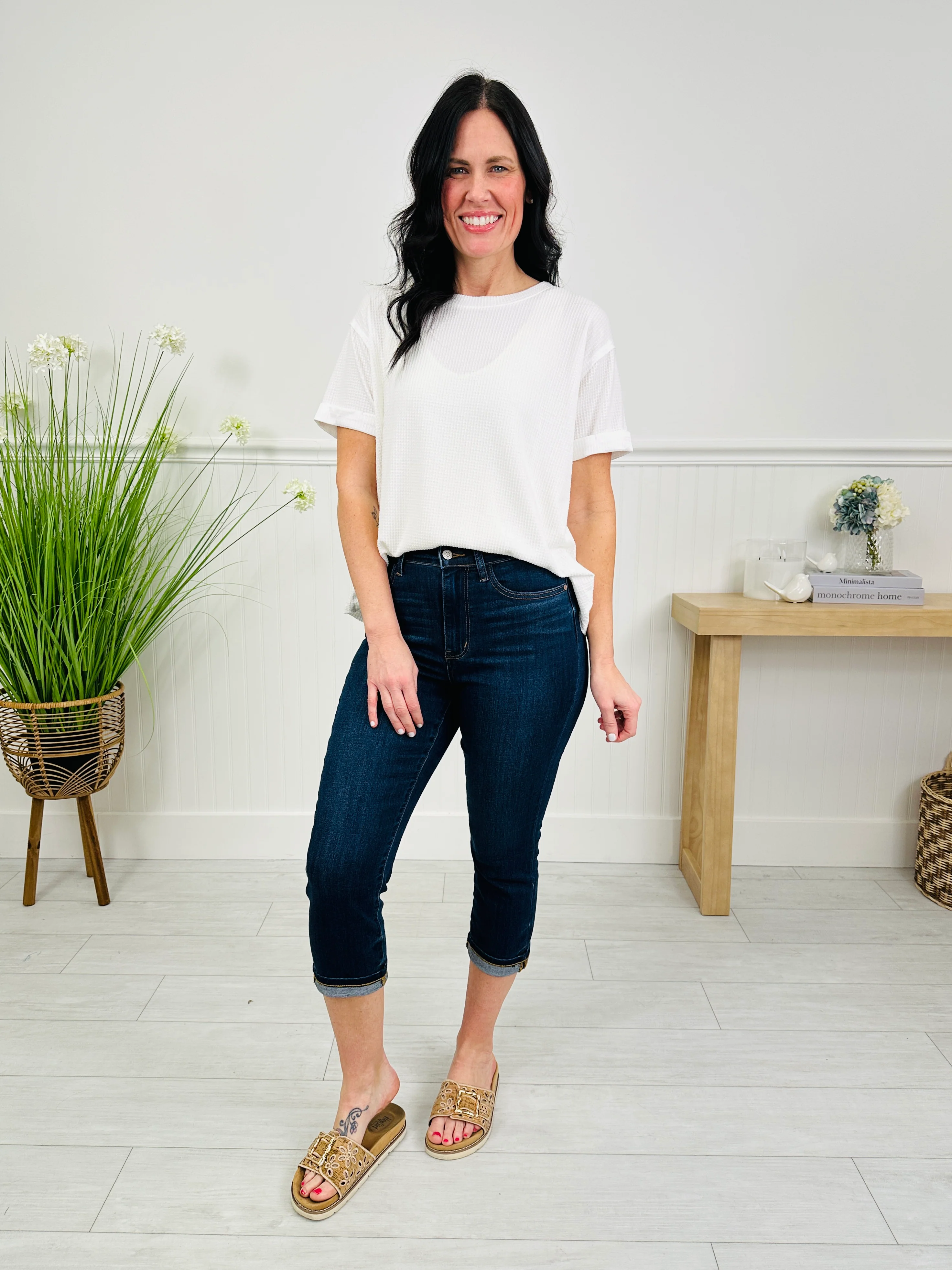 Judy Blue New Beginnings Cuffed Capri Jeans - Image 17