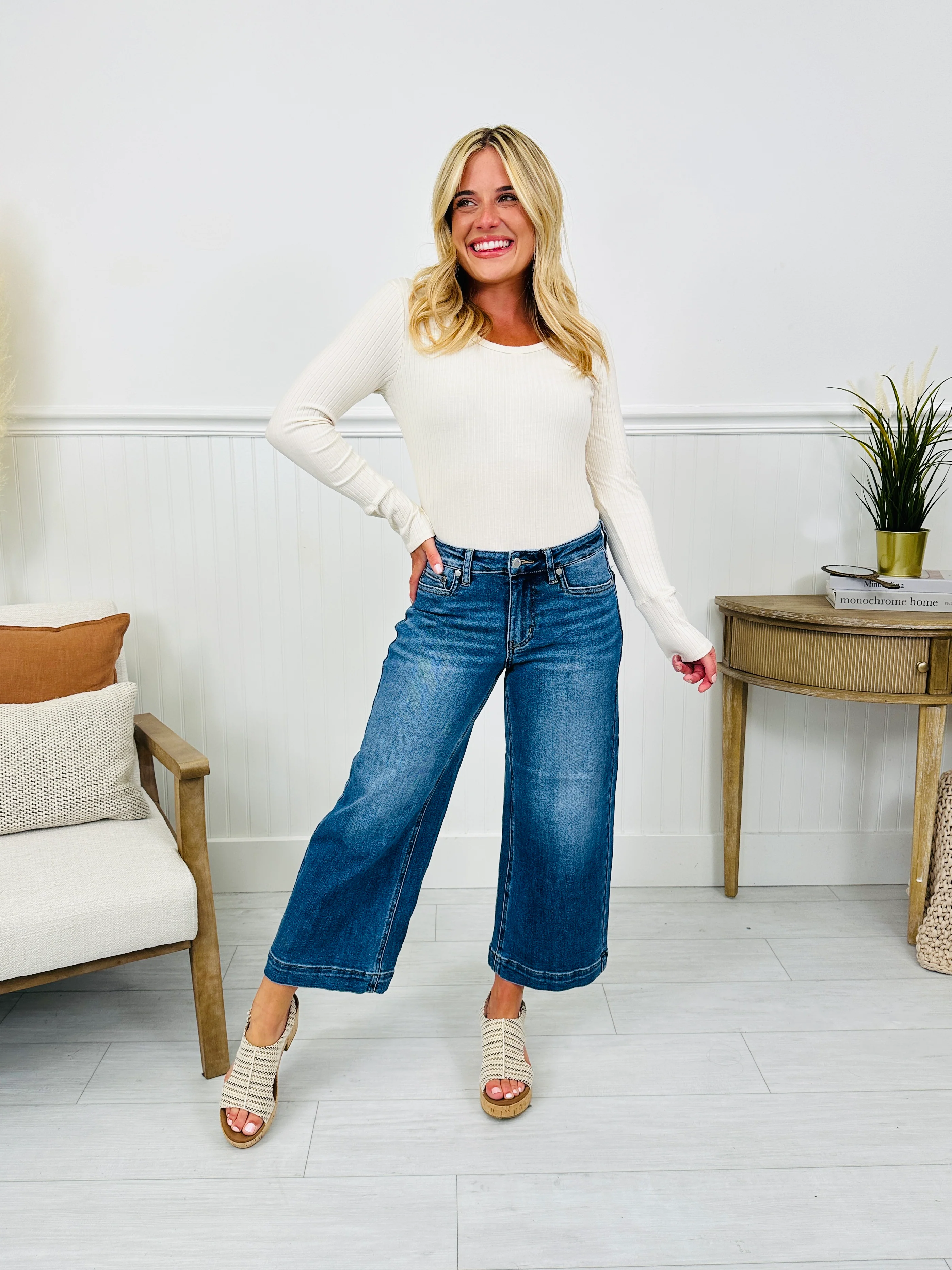 Judy Blue Places To Be Wide Leg Cropped Jeans - Image 12