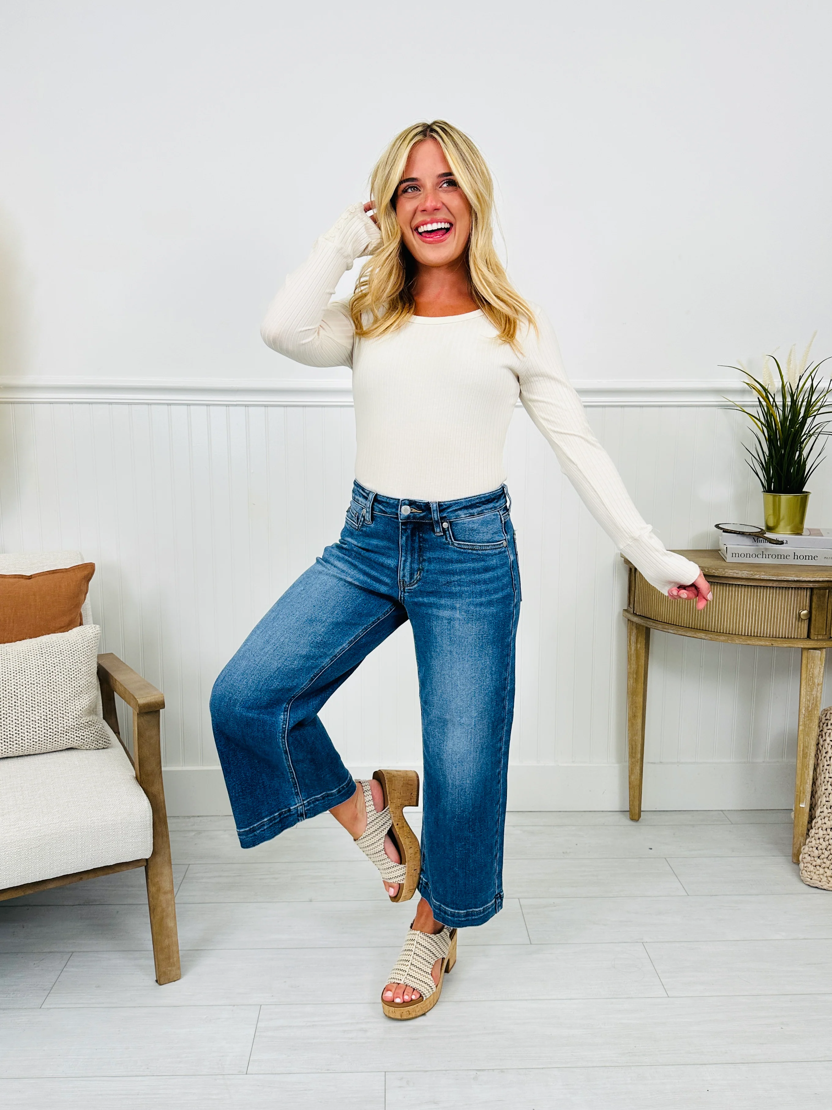 Judy Blue Places To Be Wide Leg Cropped Jeans - Image 13
