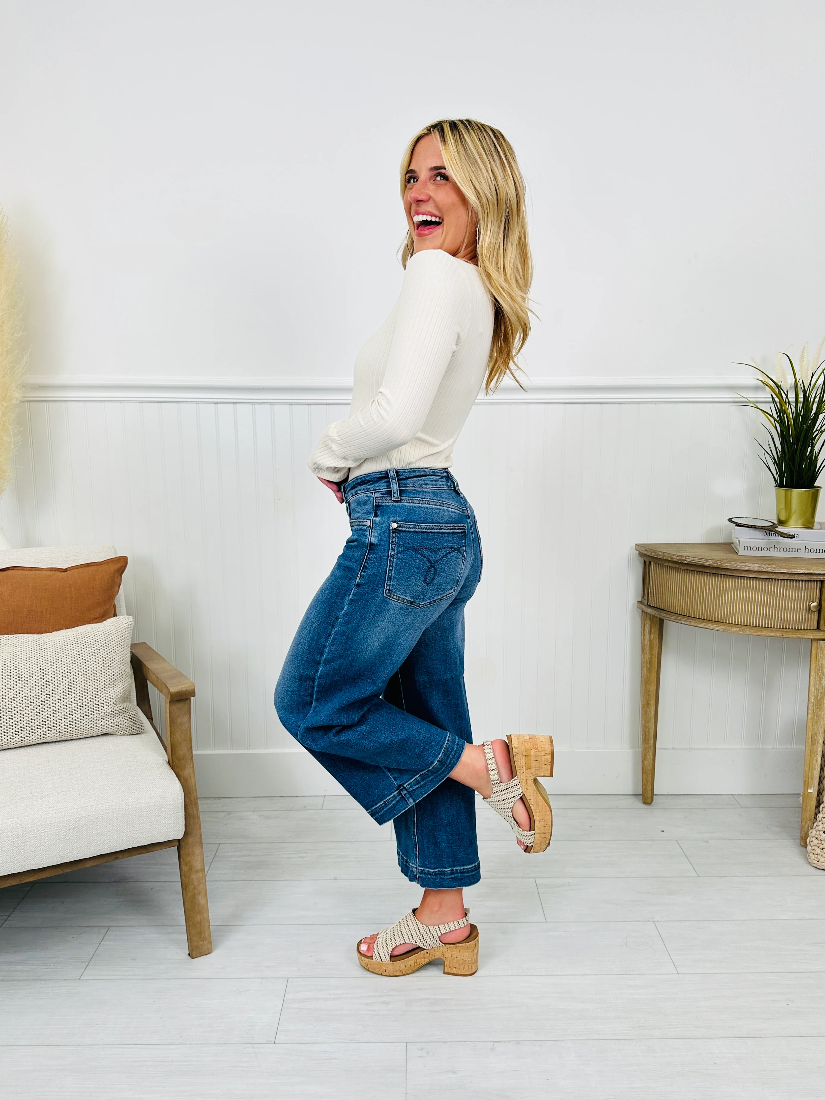 Judy Blue Places To Be Wide Leg Cropped Jeans - Image 15