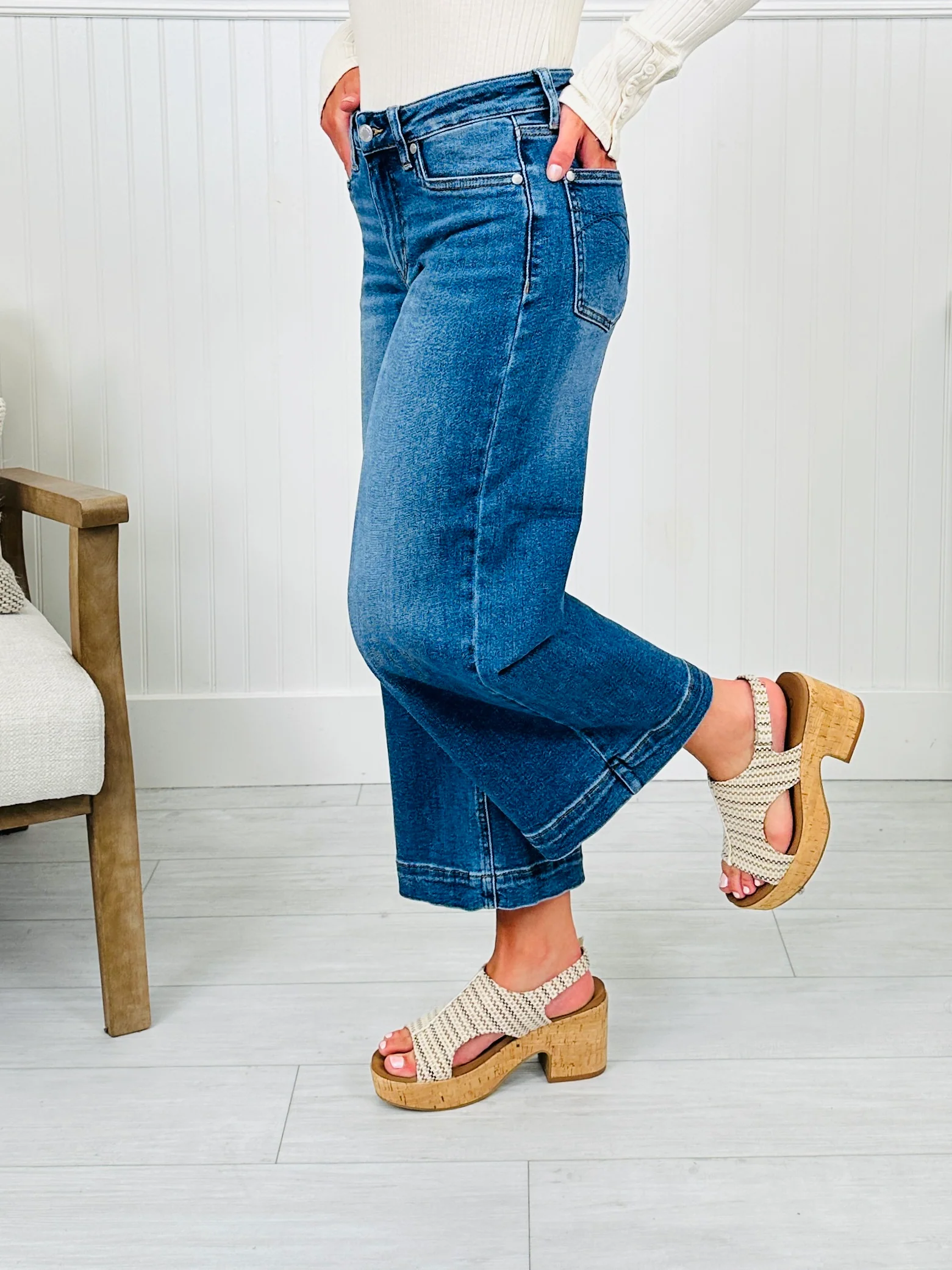 Judy Blue Places To Be Wide Leg Cropped Jeans - Image 7