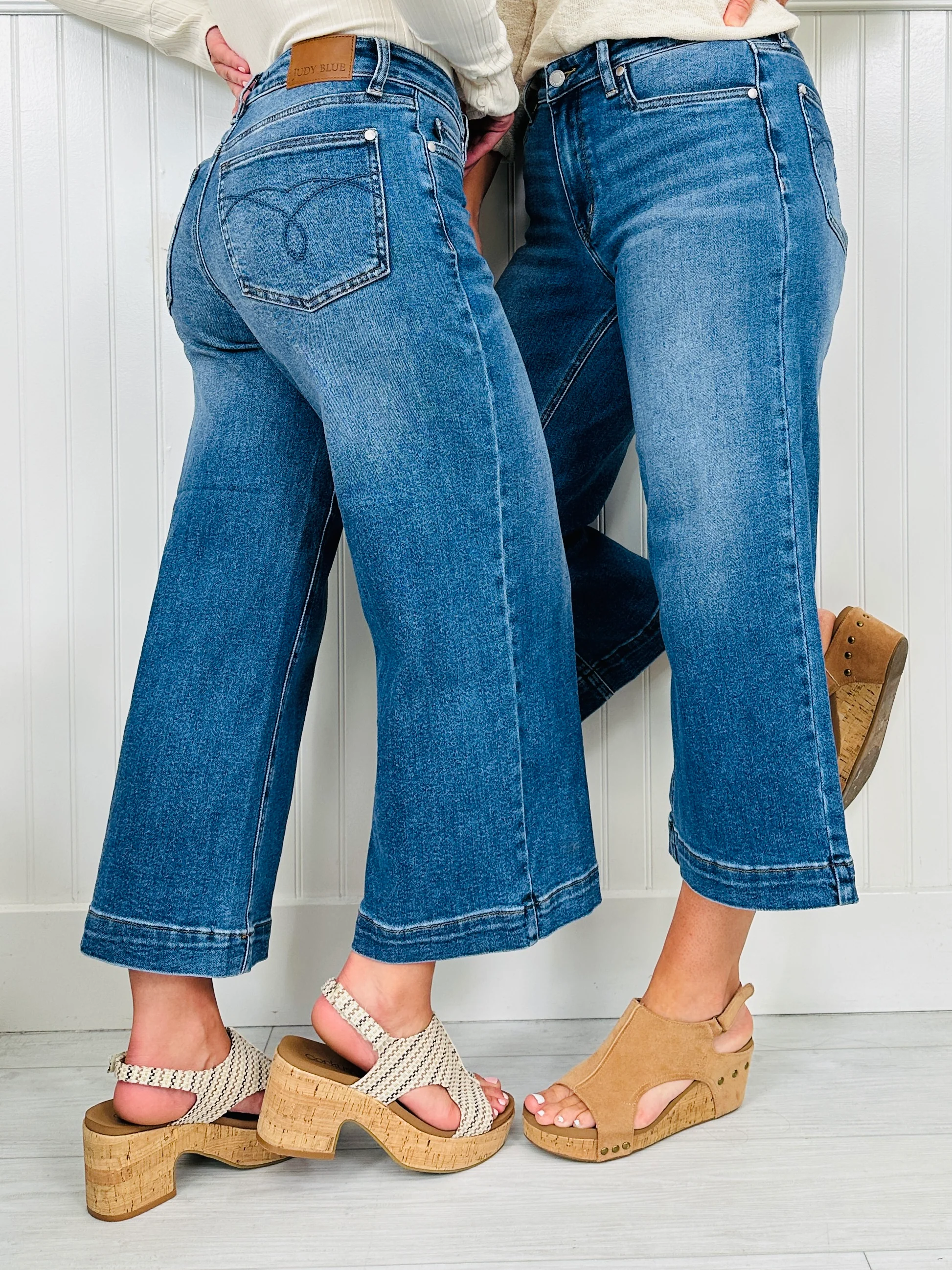 Judy Blue Places To Be Wide Leg Cropped Jeans - Image 9