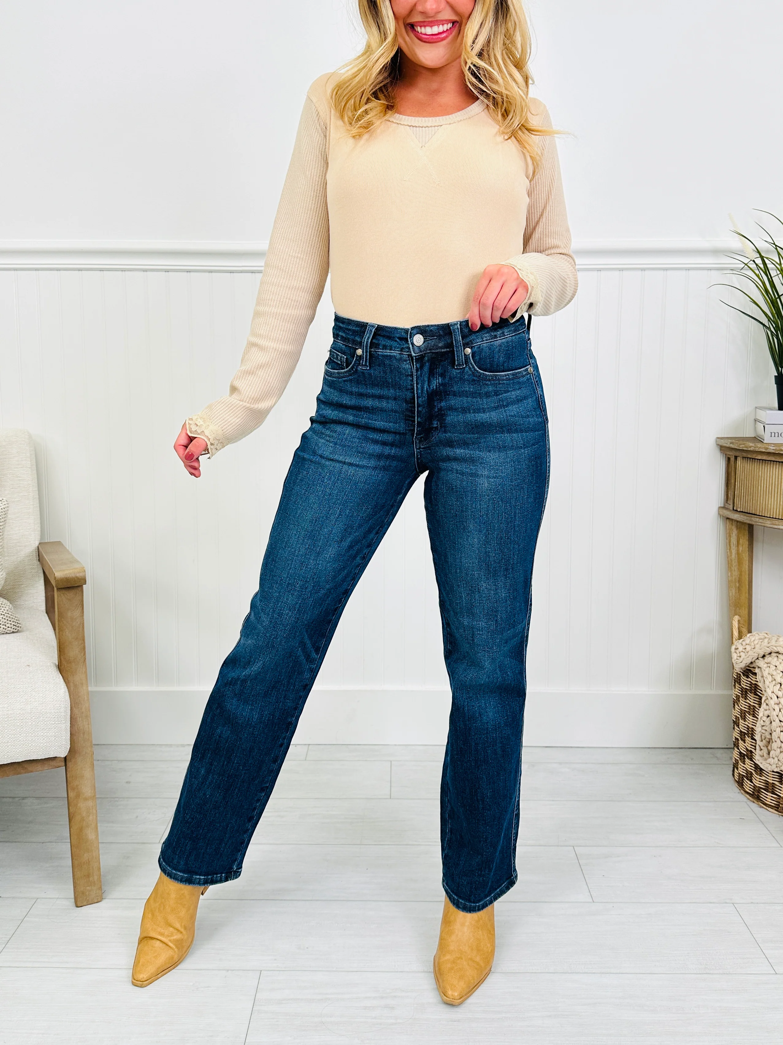 Judy Blue Be In Control Tummy Control Straight Jeans in Regular and Petite - Image 4