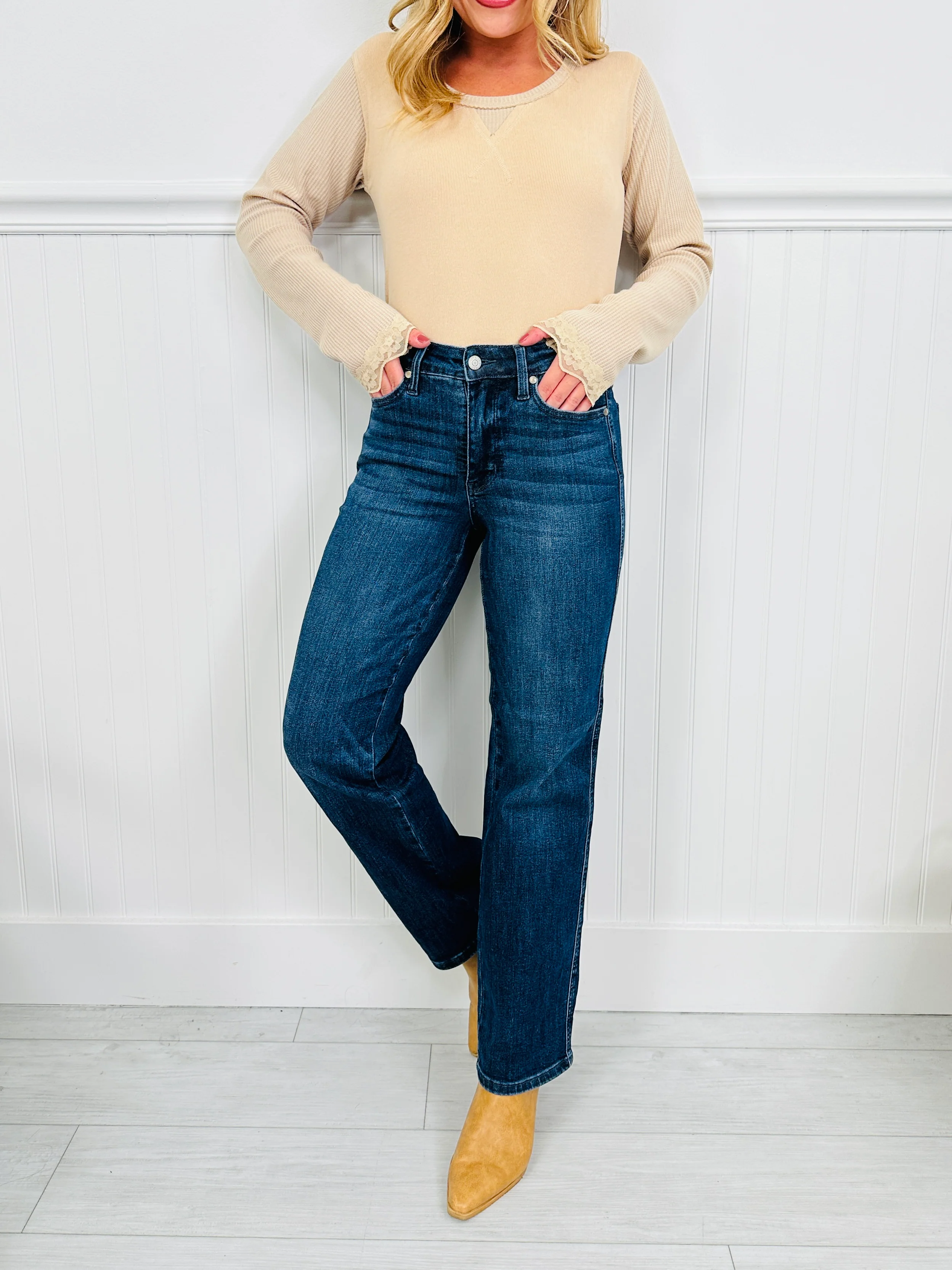 Judy Blue Be In Control Tummy Control Straight Jeans in Regular and Petite - Image 5