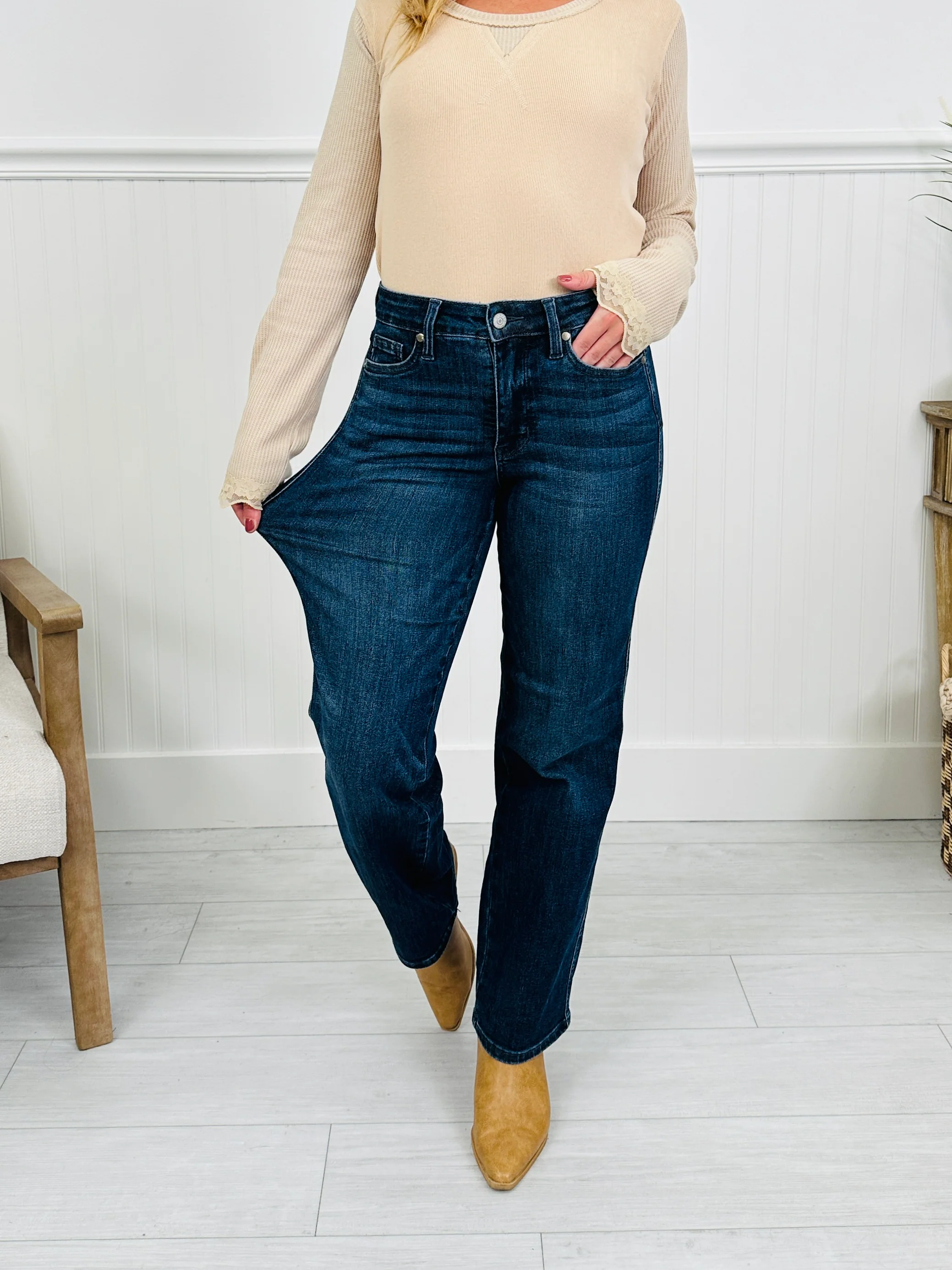 Judy Blue Be In Control Tummy Control Straight Jeans in Regular and Petite - Image 7
