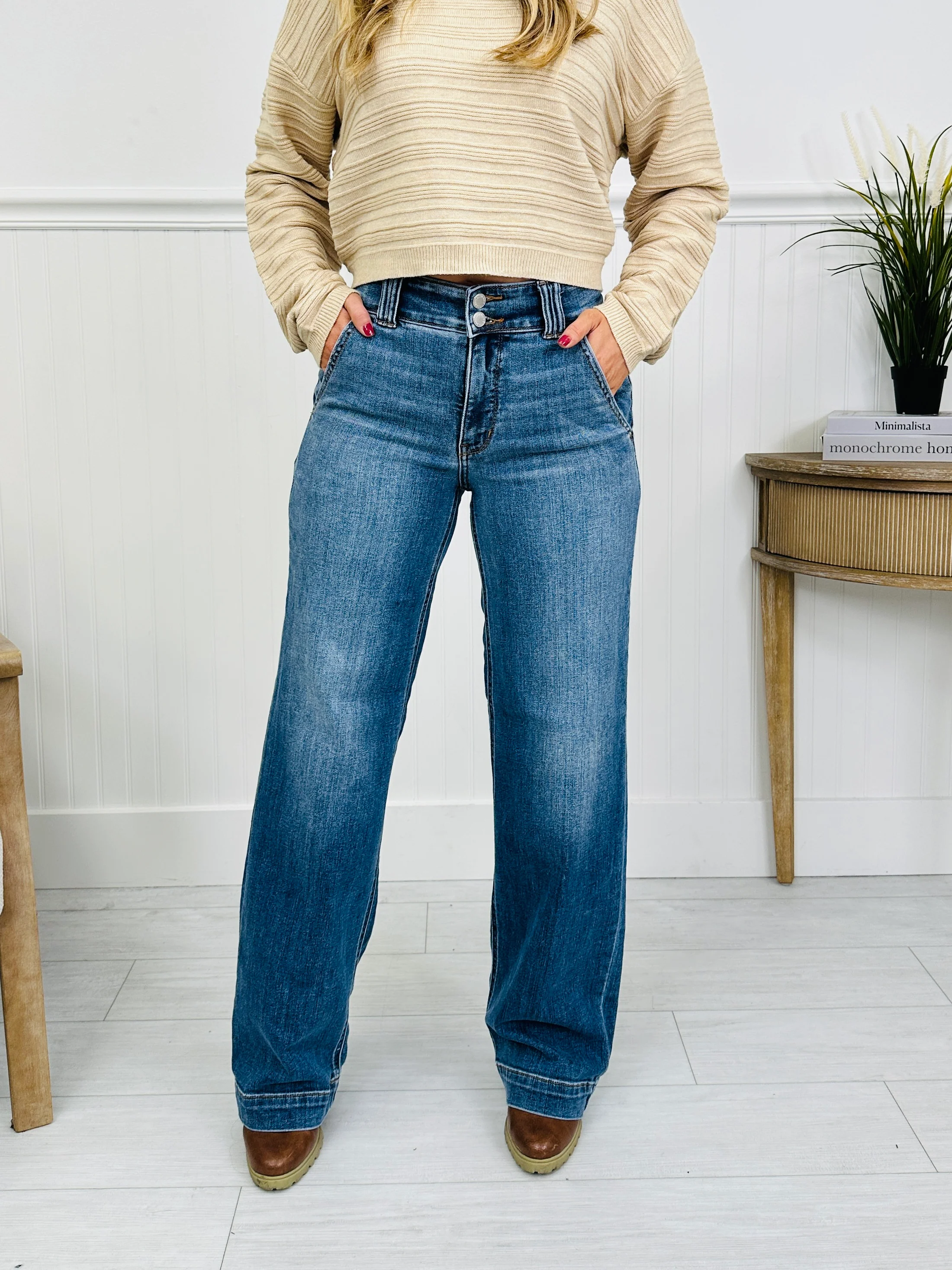 Judy Blue REG/CURVY Double Trouble Wide Leg Jeans - Image 2