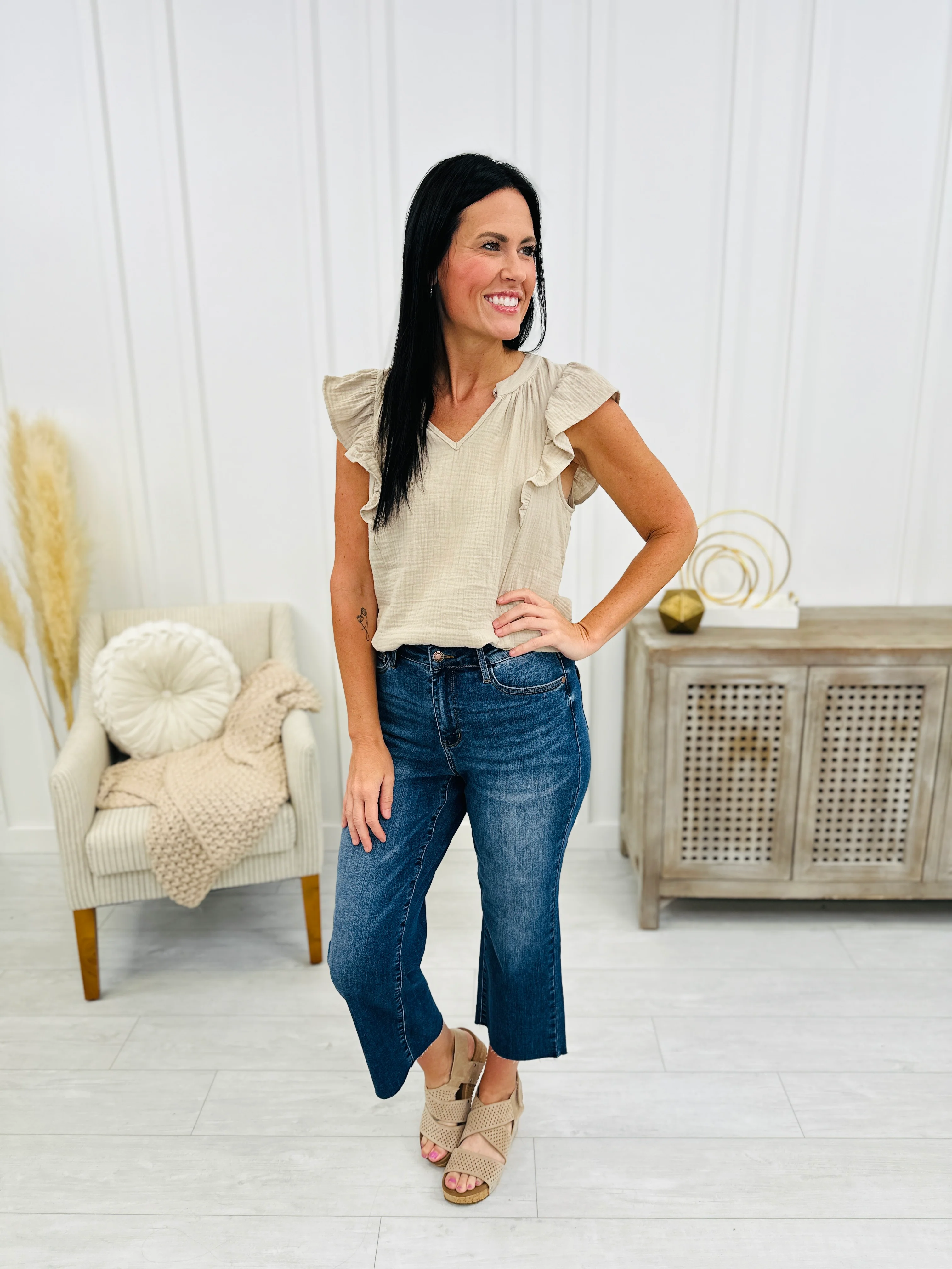 Judy Blue Whenever Wherever Wide Leg Cropped Jeans in Reg/Curvy - Image 10