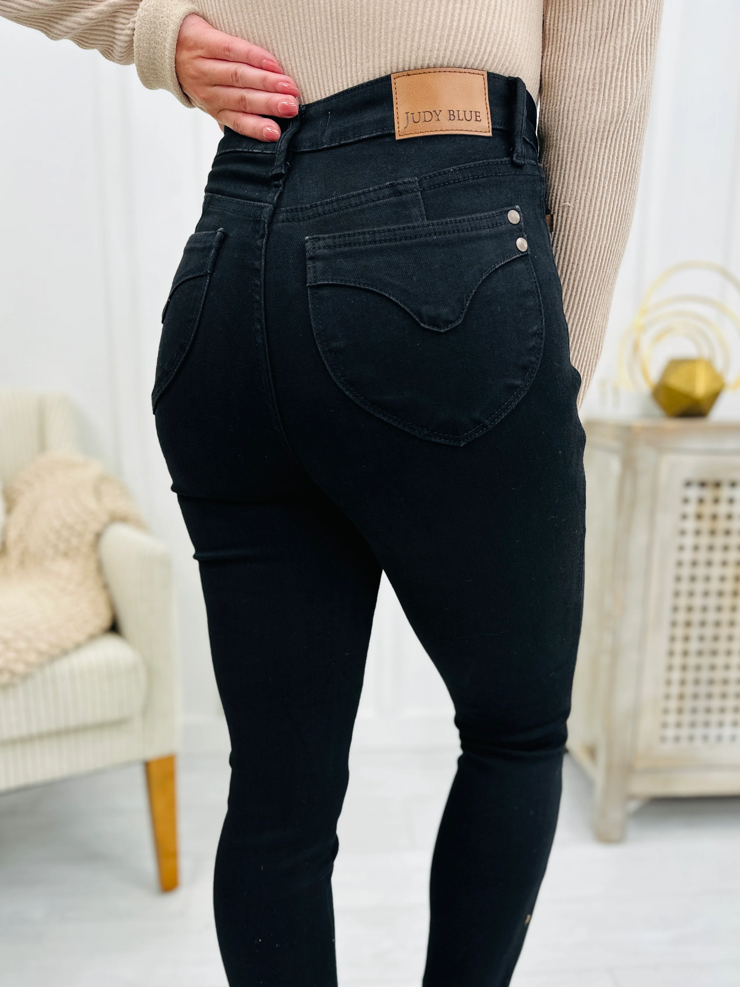 Judy Blue The Trifecta 3.0 Tummy Control And Butt Lifting Skinny Jeans in Black in REG/CURVY - Image 29