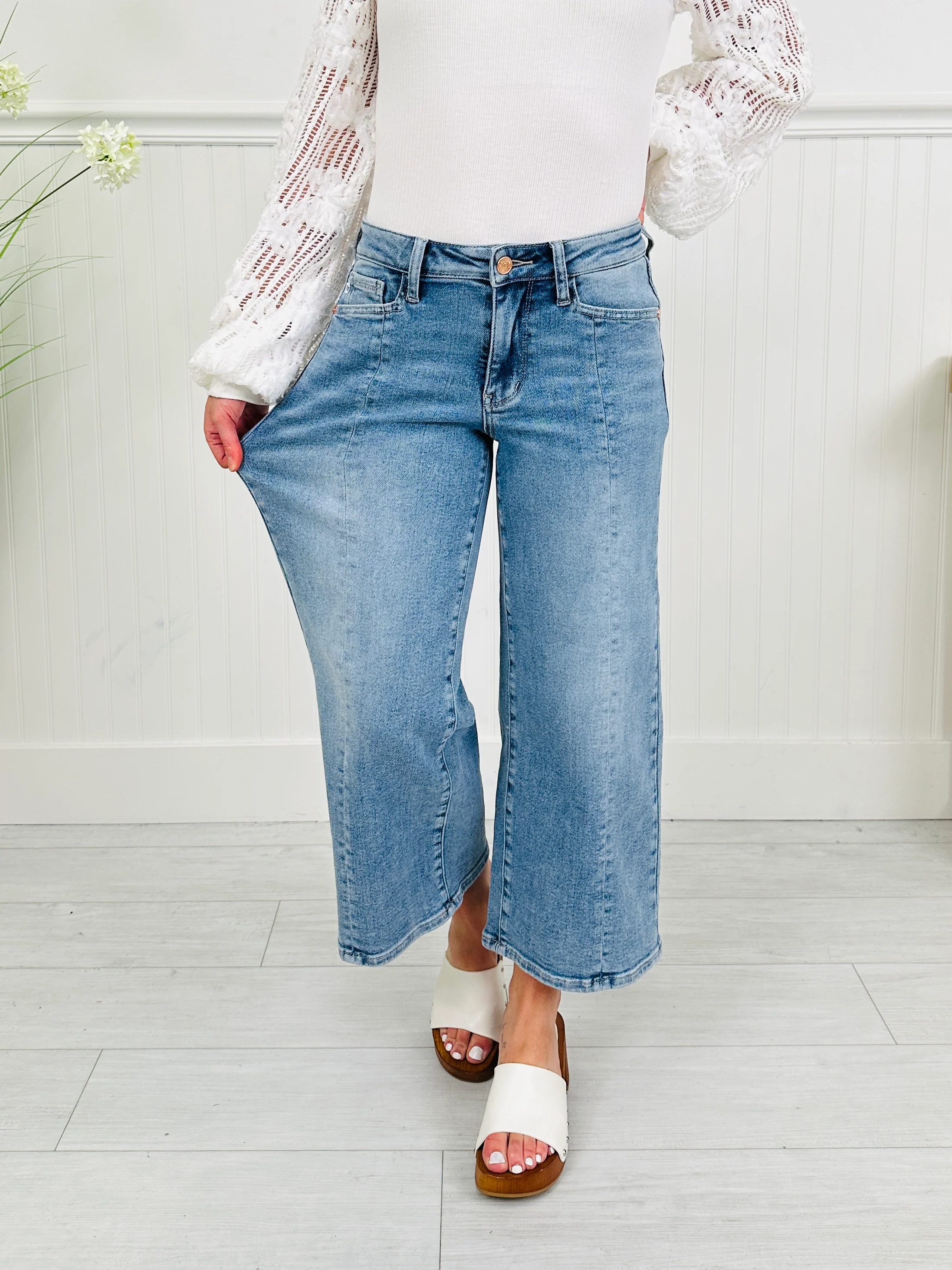 Judy Blue Spring Forward Cropped Wide Leg Jeans - Image 5