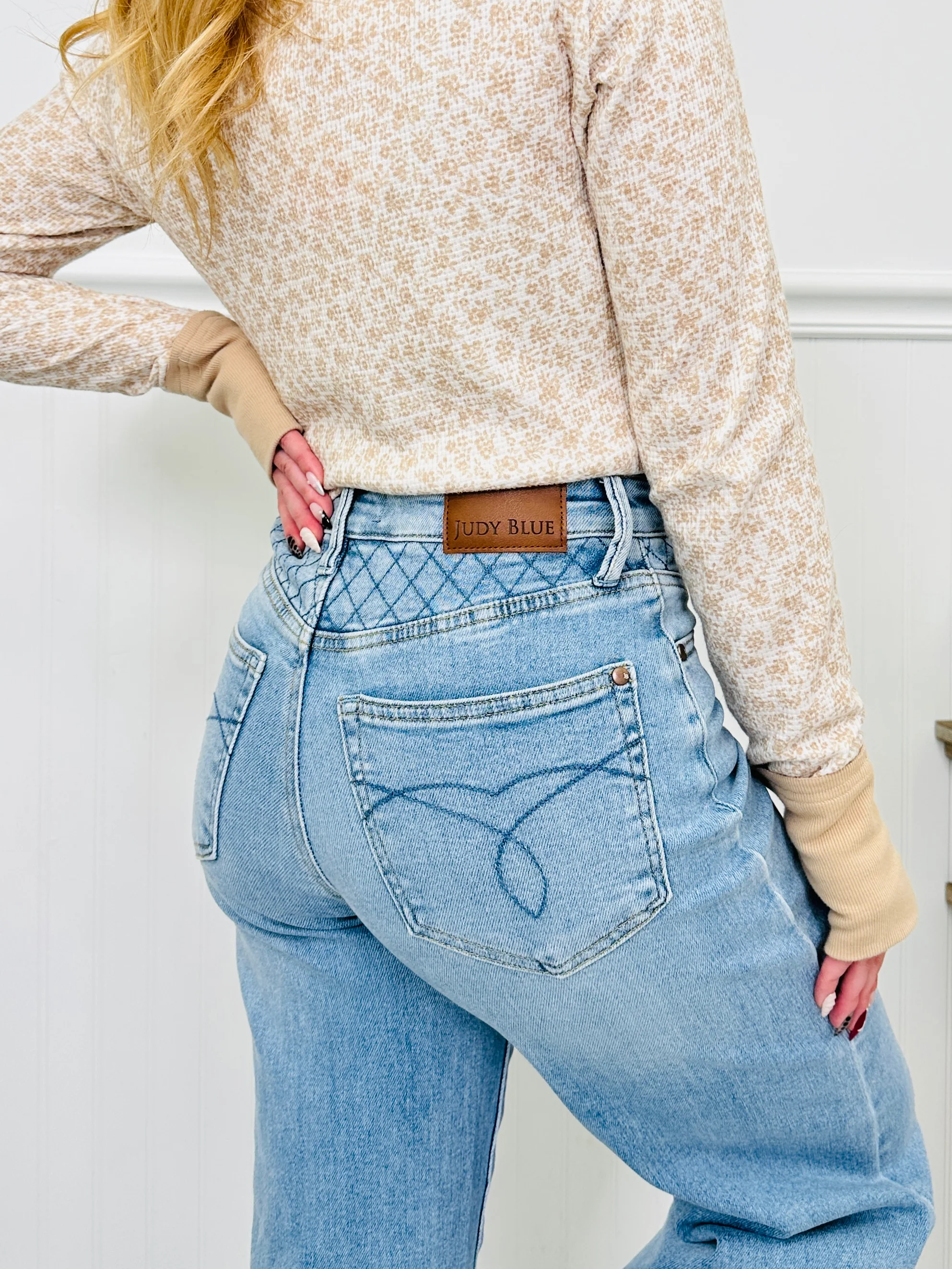 Judy Blue Stitched In Time Retro Wide Leg Jeans - Image 6