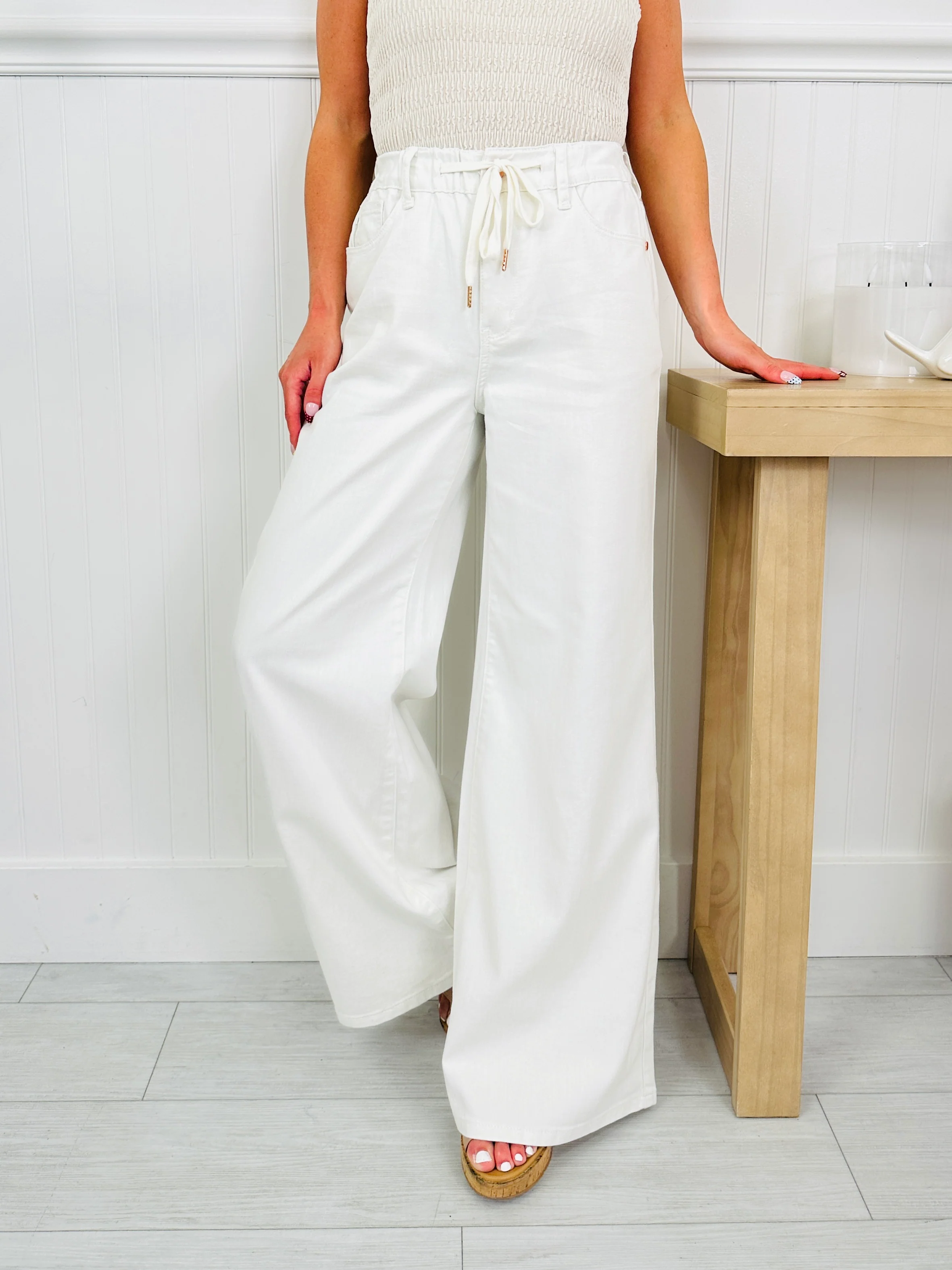 Judy Blue White As a Feather Palazzo Jeans - Image 3