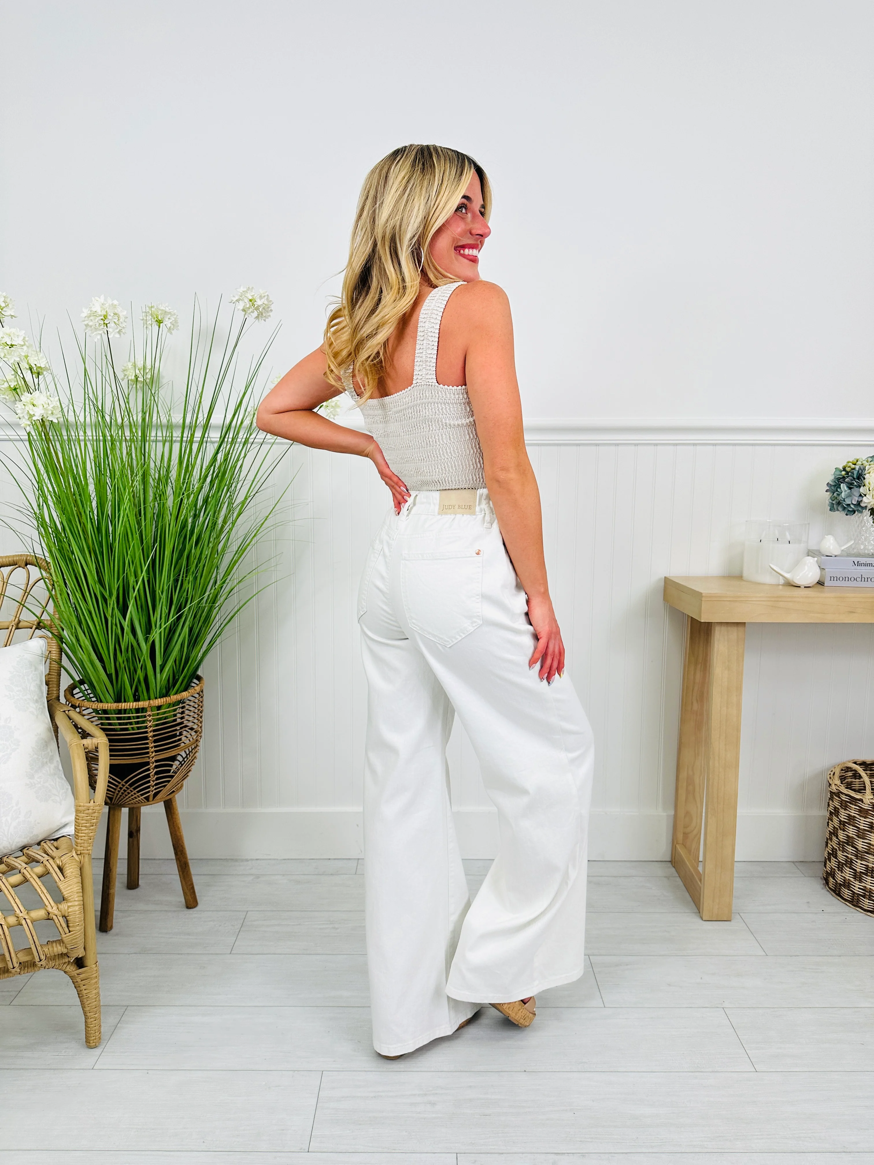 Judy Blue White As a Feather Palazzo Jeans - Image 8