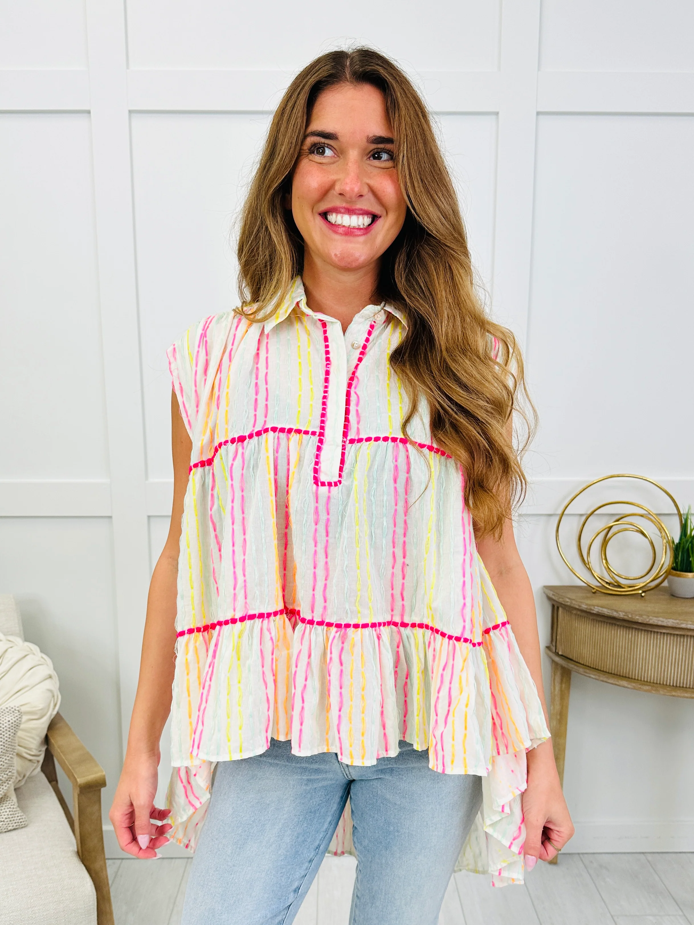 Leave A Little Magic Top In Ivory Multi - Image 3