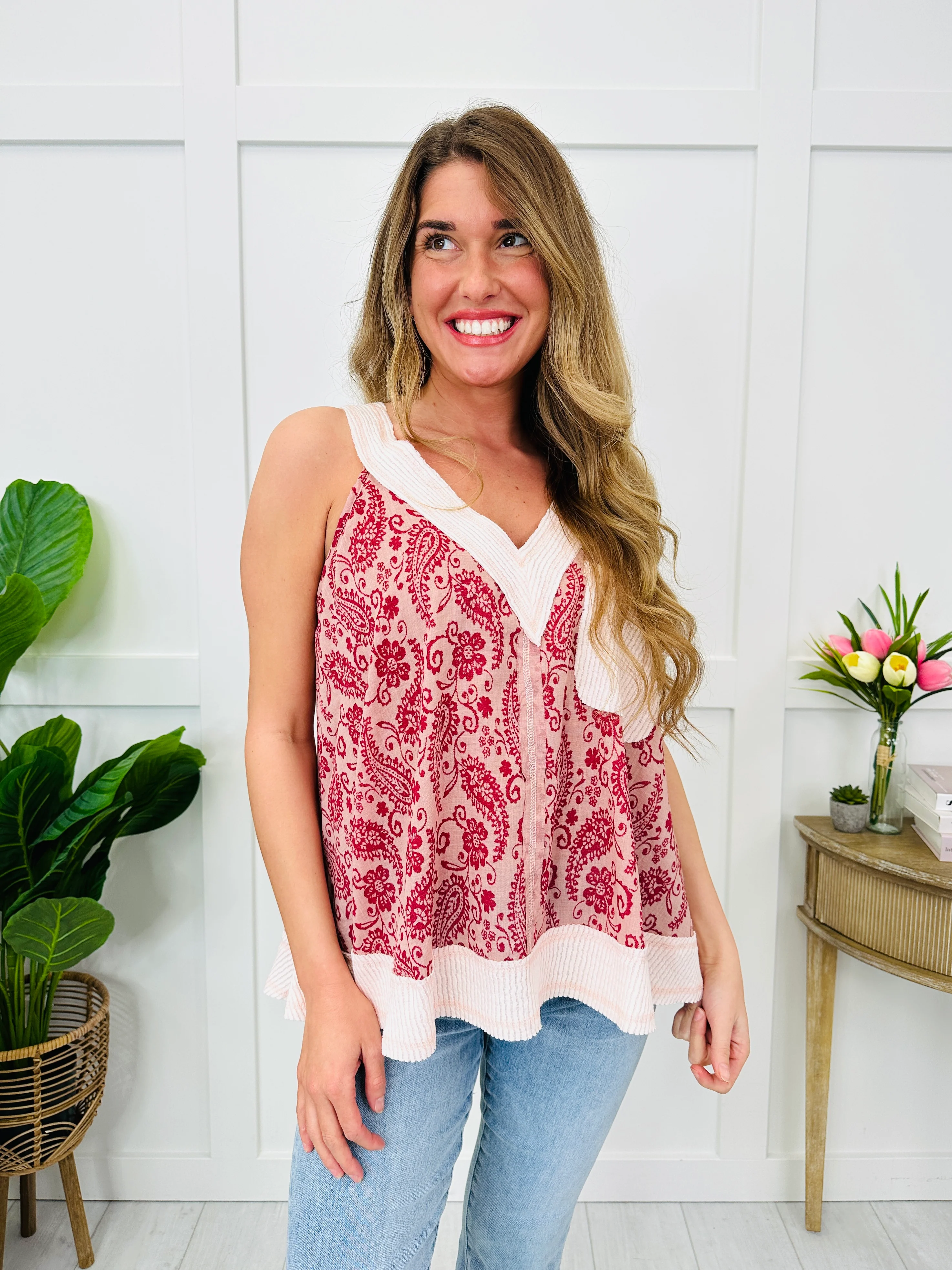 Let It Be Lovely Tank Top In Red Multi - Image 3